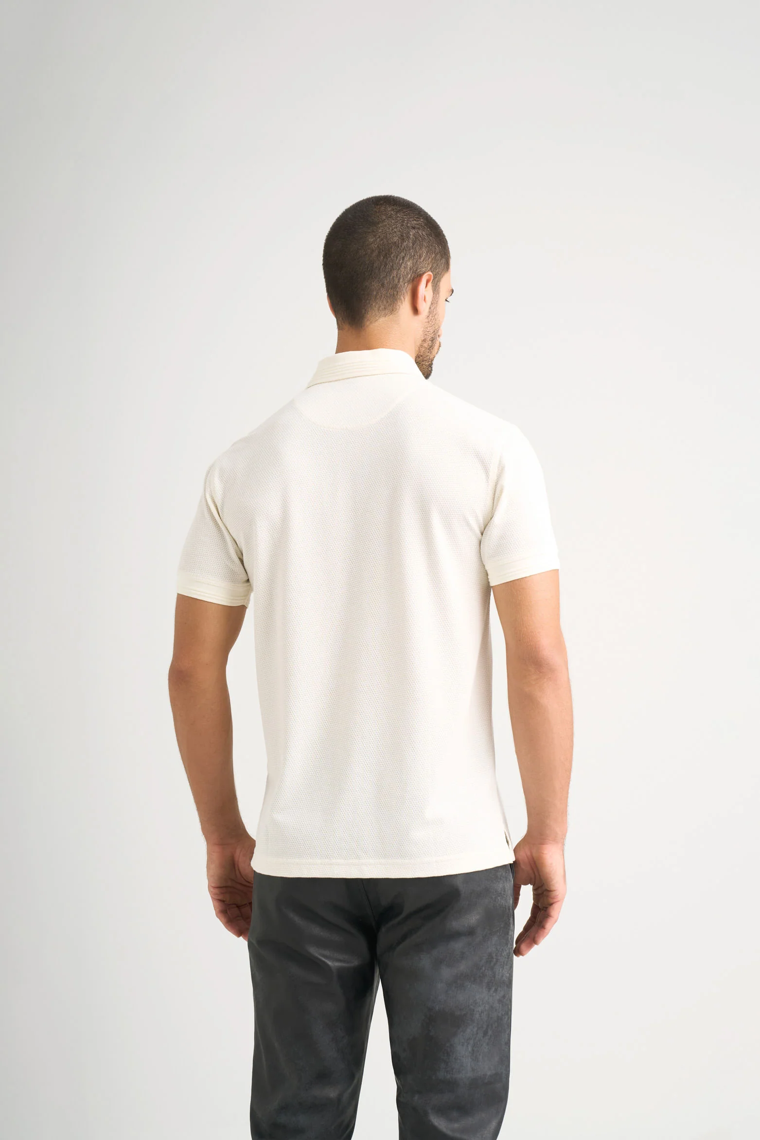 Lucca short-sleeve textured polo shirt for men - Image 6