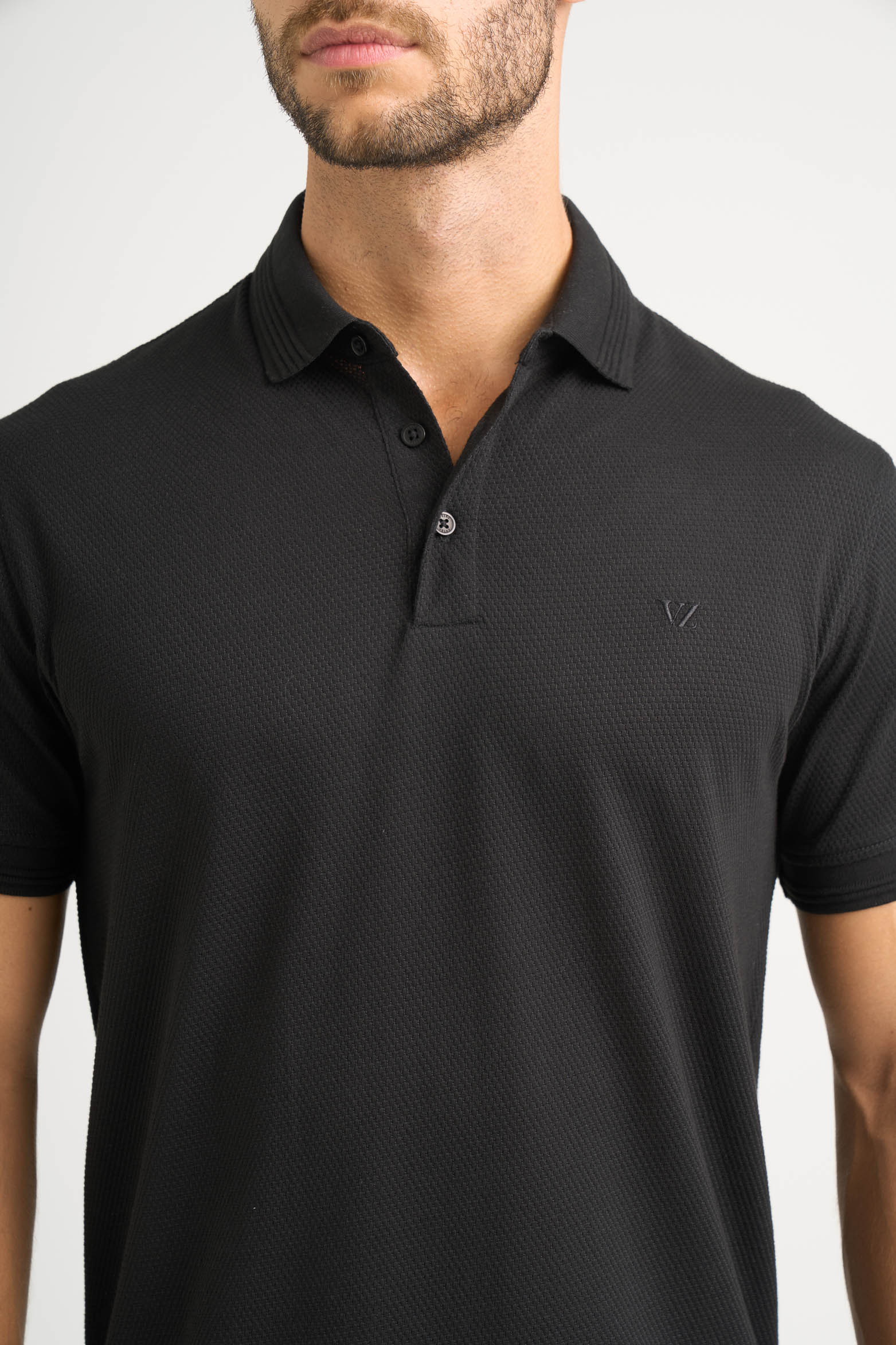 Lucca short-sleeve textured polo shirt for men - Image 5
