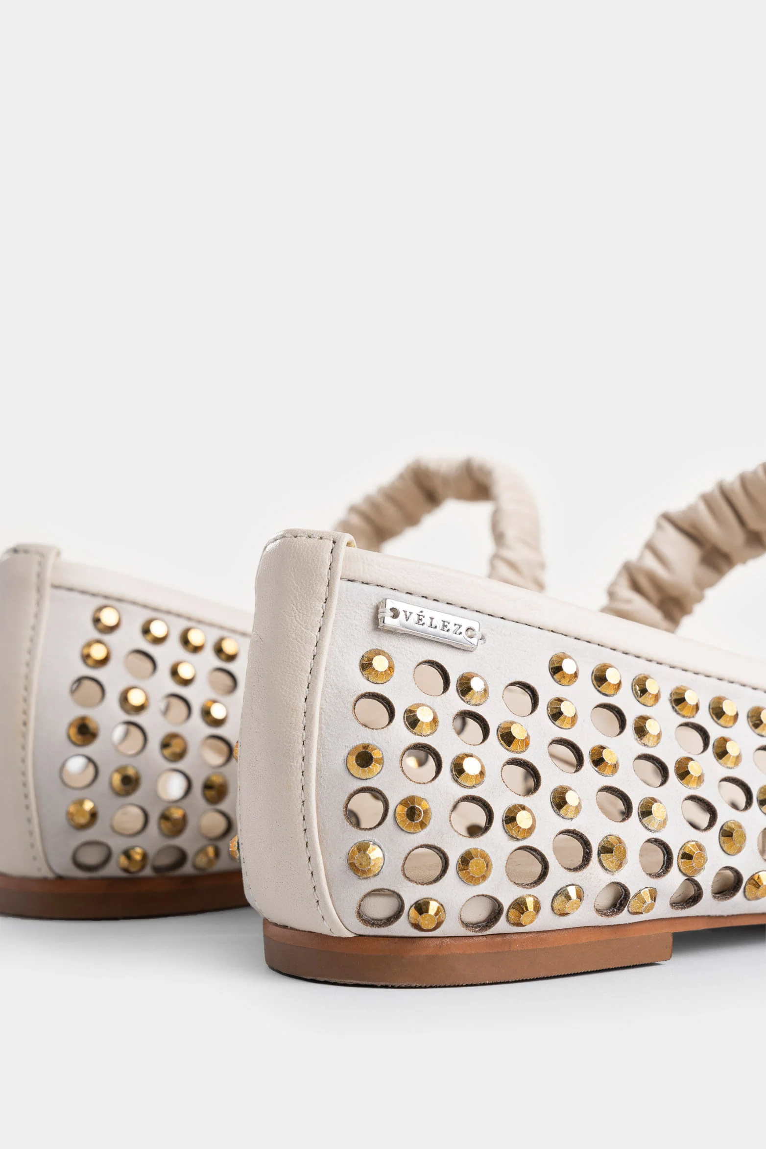 Lumen Leather Women's Flats with Perforated Detail - Image 5