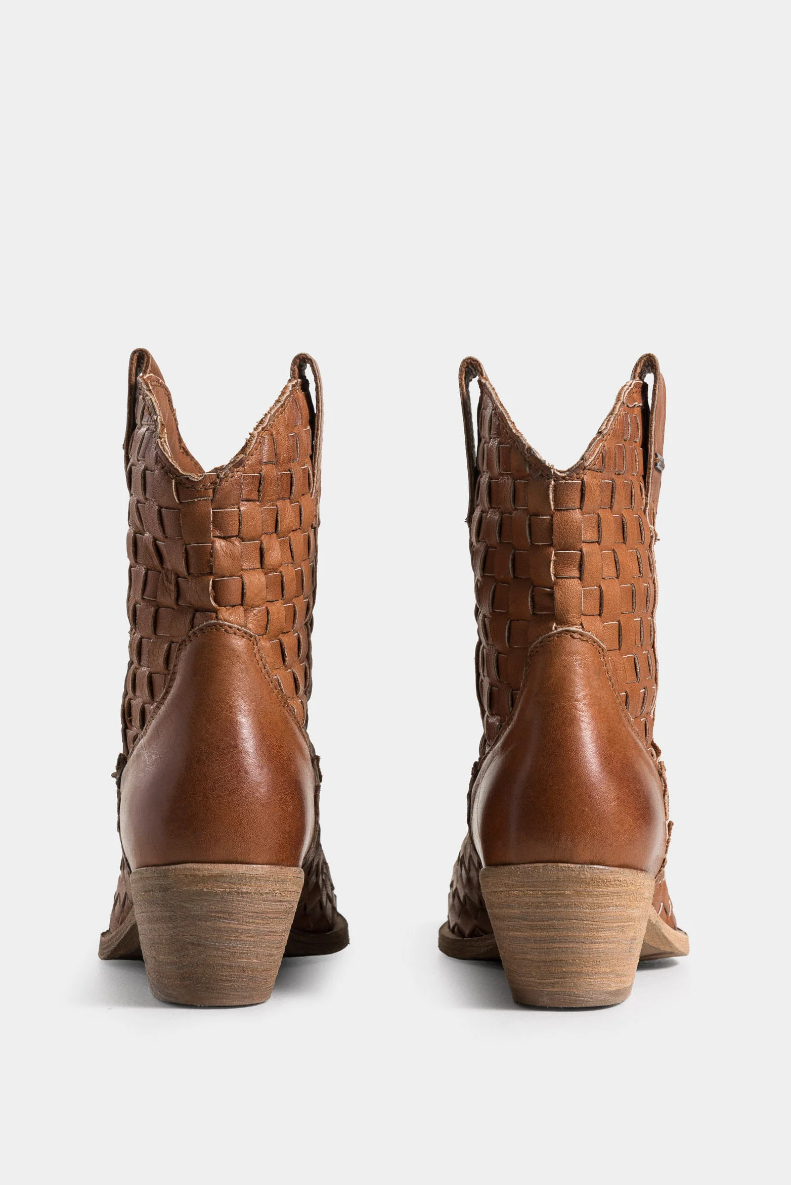 Luze Woven Leather Ankle Boots for Women - Image 3