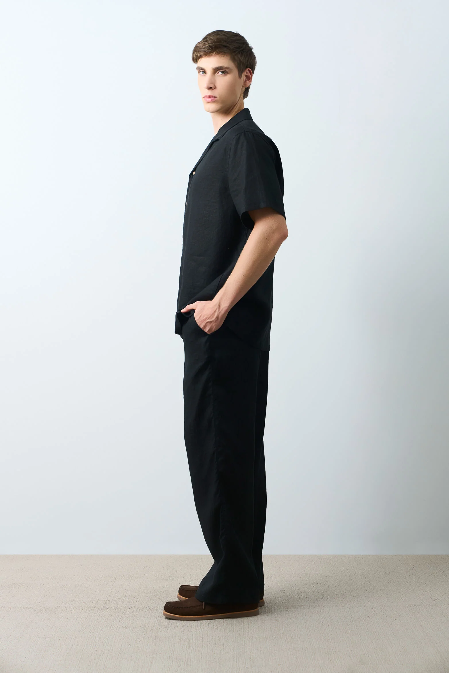 Málaga short-sleeve linen shirt for men - Image 2