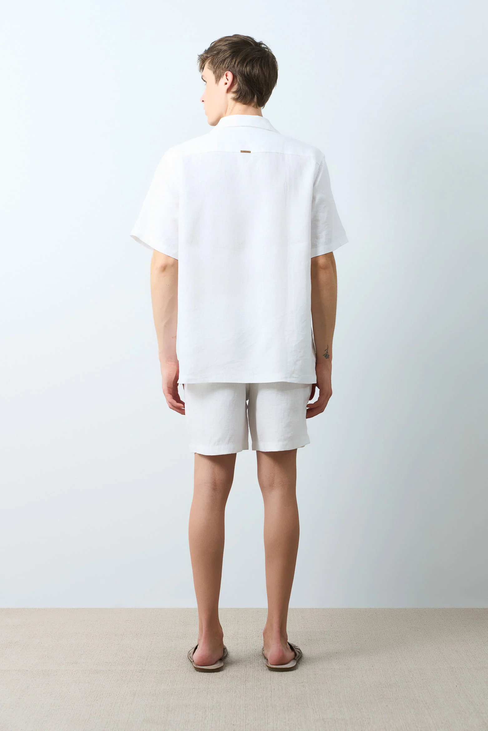 Málaga short-sleeve linen shirt for men - Image 3