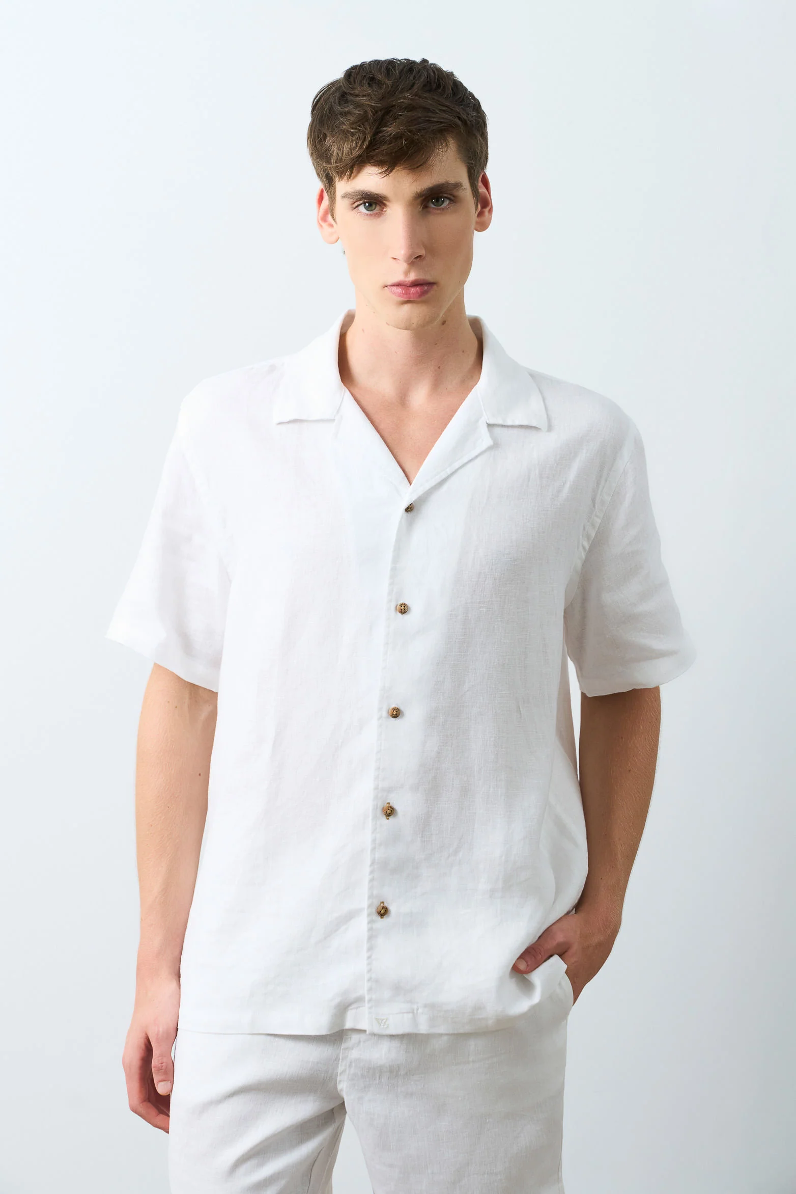 Málaga short-sleeve linen shirt for men - Image 4