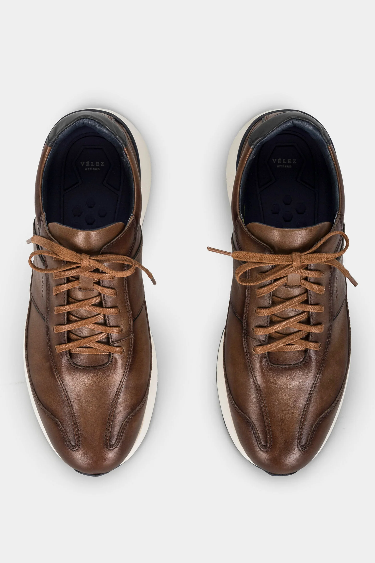 Men’s Boston Leather Sneakers with Contrast Heel Counter - Image 6