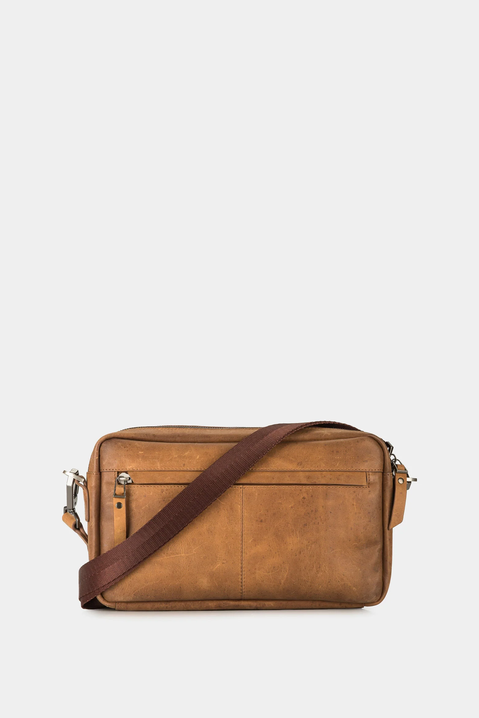 Men’s Cassatt Belt Handbags in Honey Leather with Front Pocket - Image 4