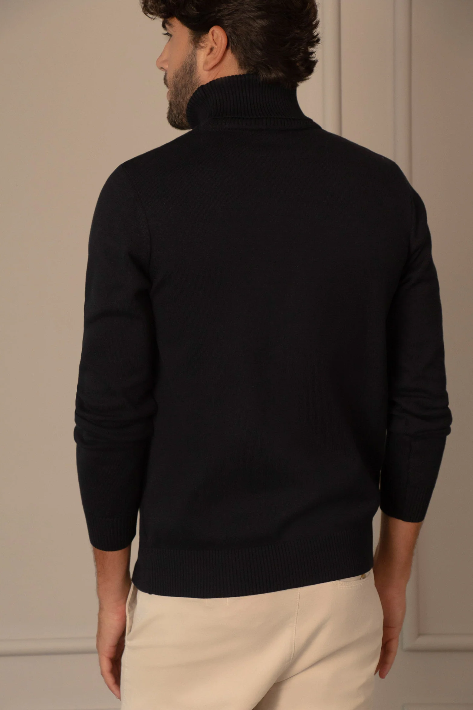 Men’s Combai Turtleneck Sweater in Black - Image 4