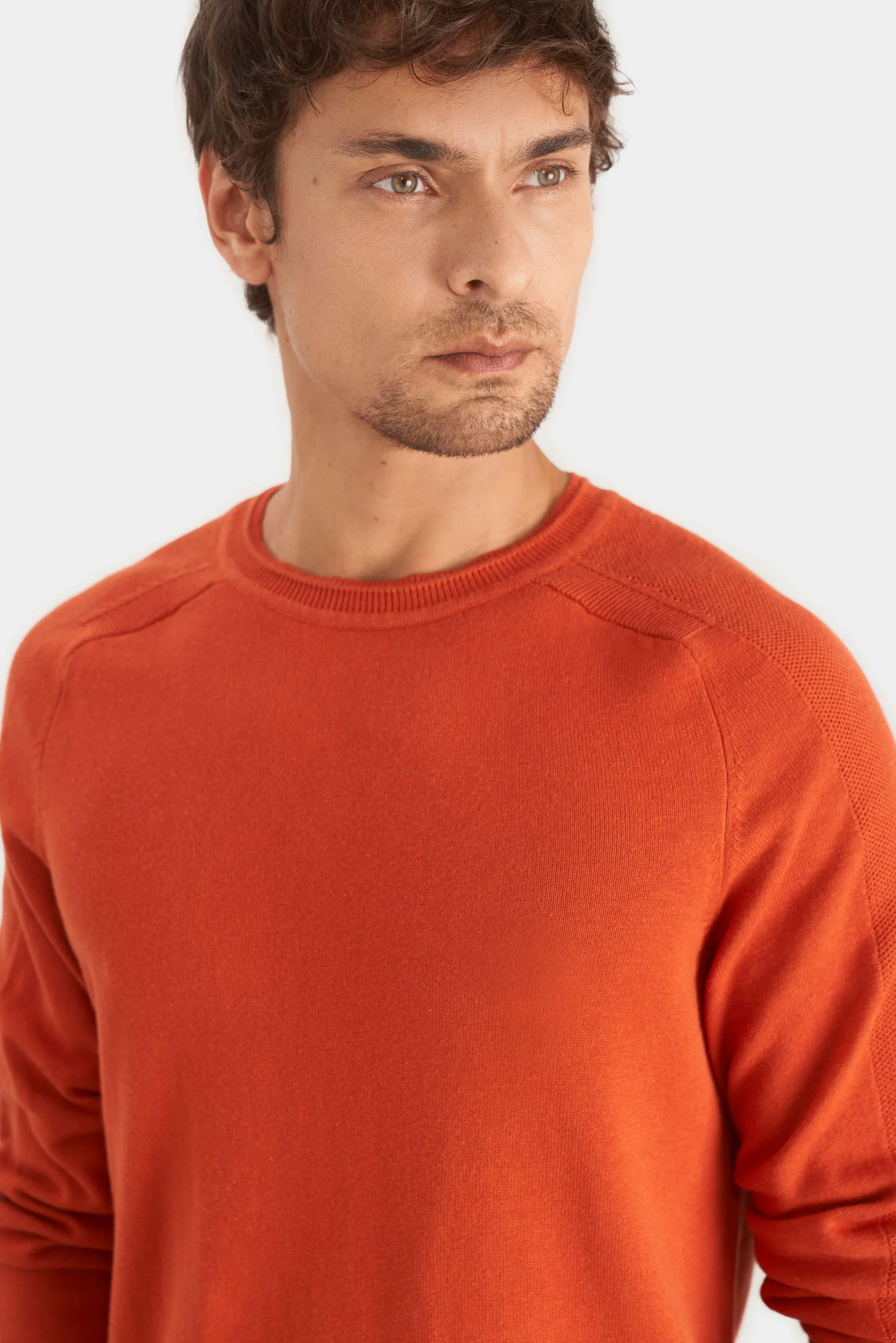 Men’s Cotton Knit Sweater with Raglan Sleeves - Image 2