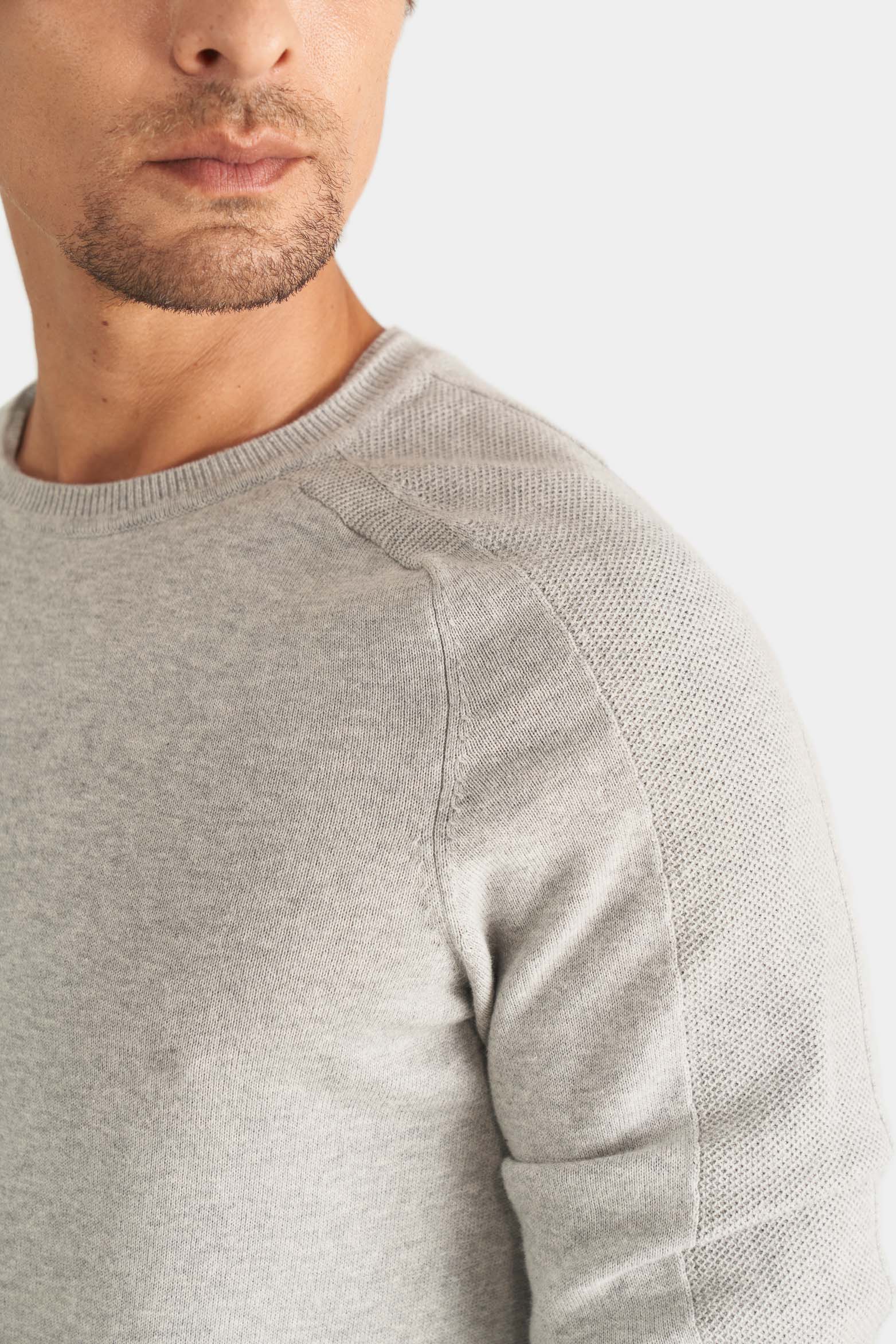 Men’s Cotton Knit Sweater with Raglan Sleeves - Image 2