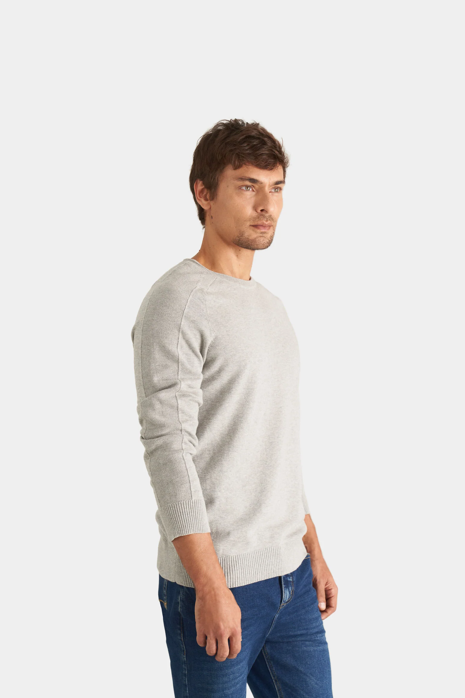 Men’s Cotton Knit Sweater with Raglan Sleeves - Image 3