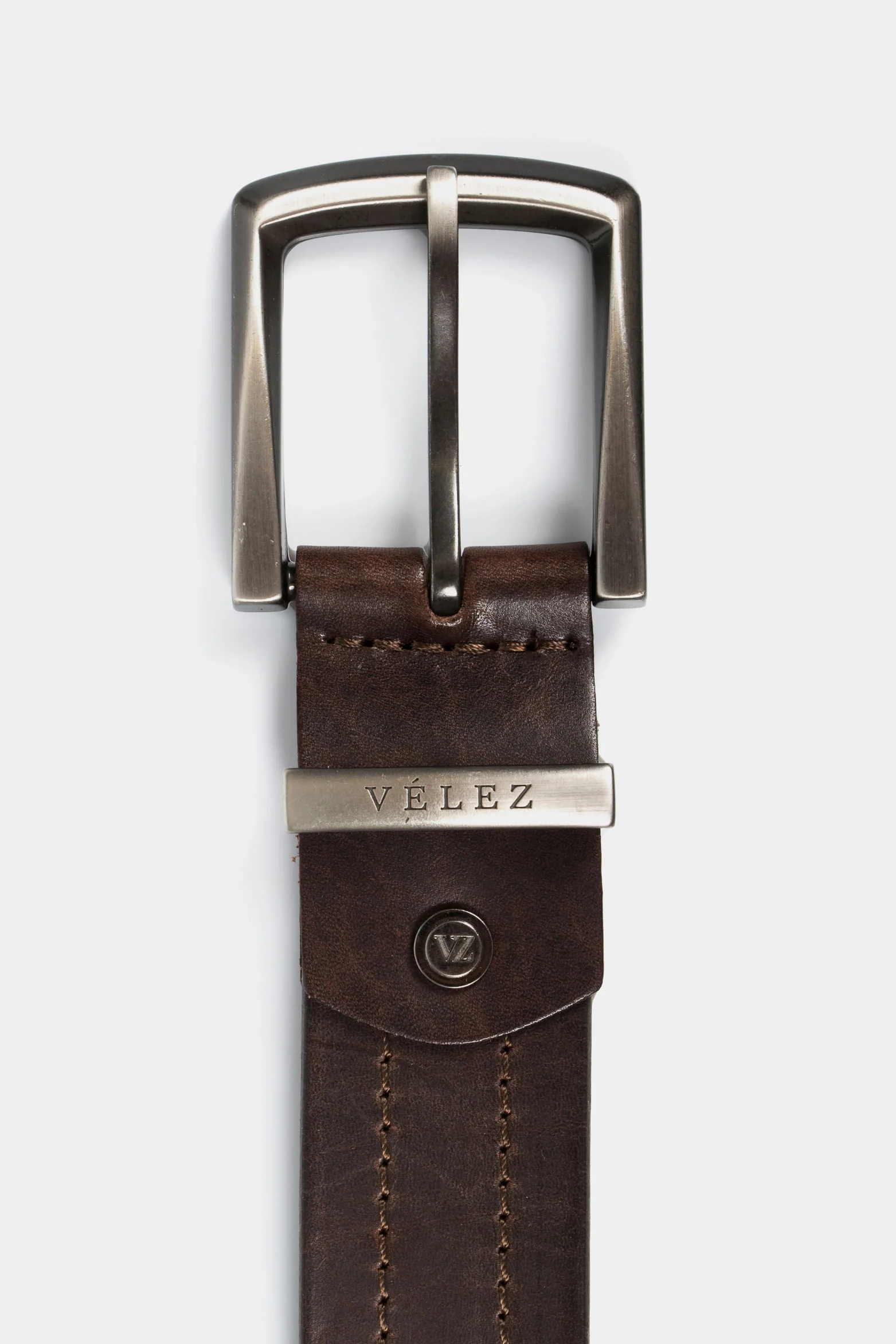 Men’s Courage Single-Sided Leather Belt with Metallic Keeper Loop - Image 3