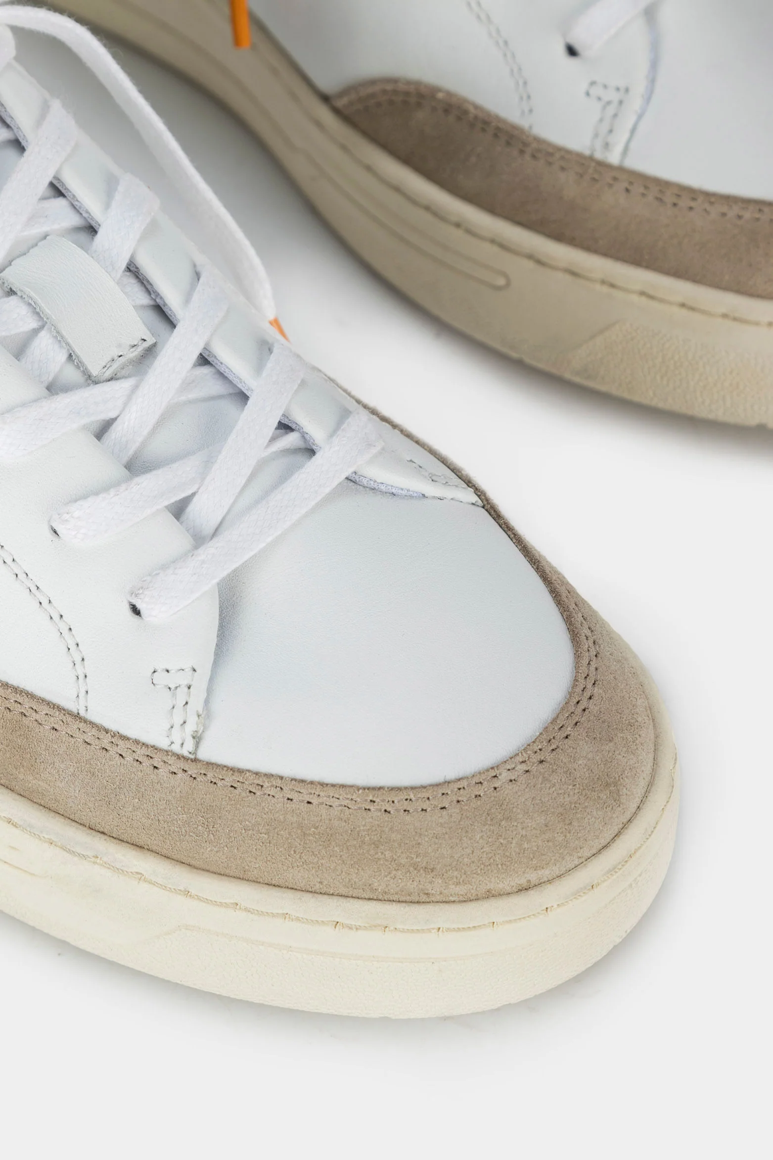 Men’s Lagoa Sneakers in White Leather with Contrasting Textures - Image 4