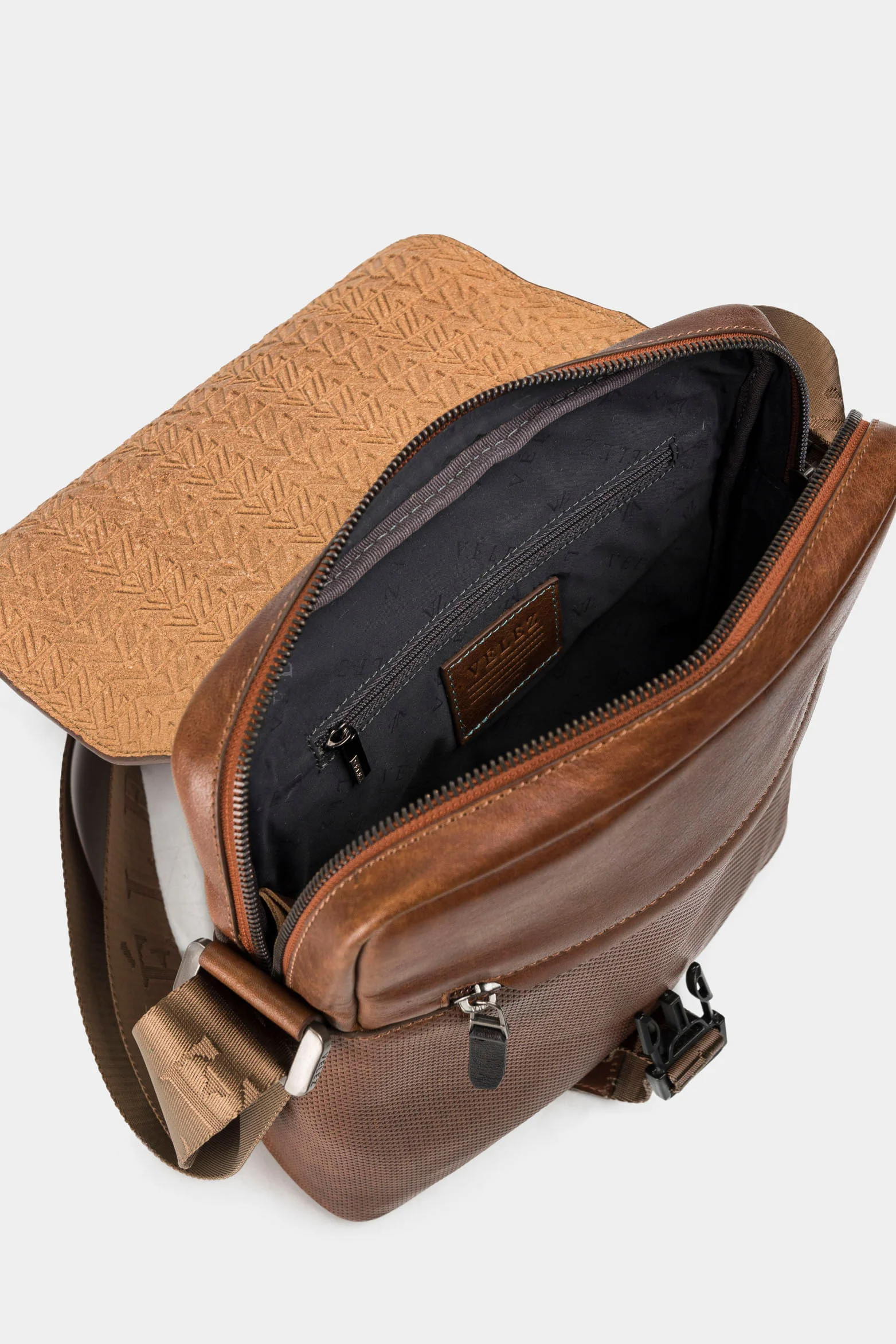Men’s Leather Shoulder Handbags with Branded Strap - Image 8