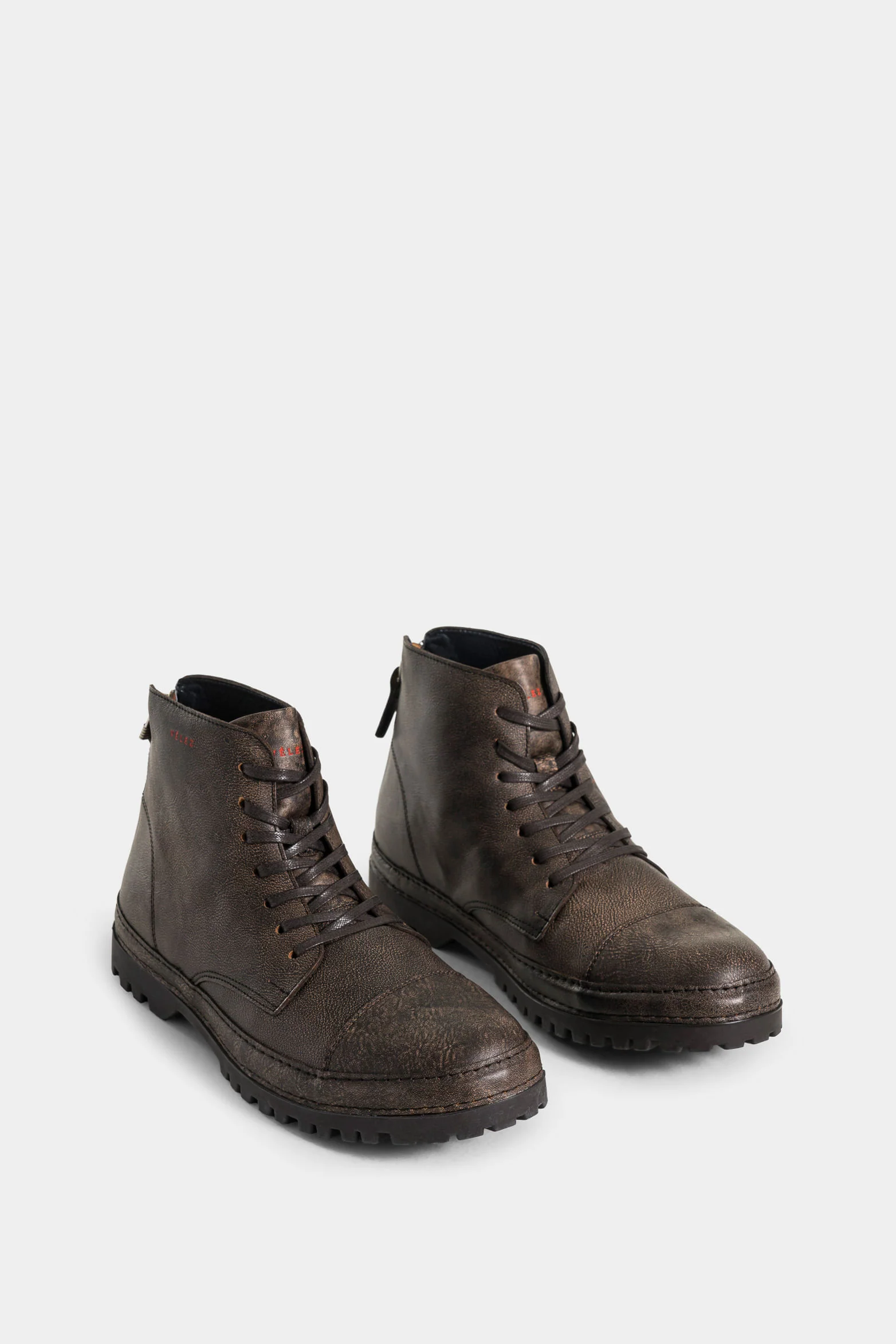 Men’s Leather Zipper Boots with Aged Finish - Image 2