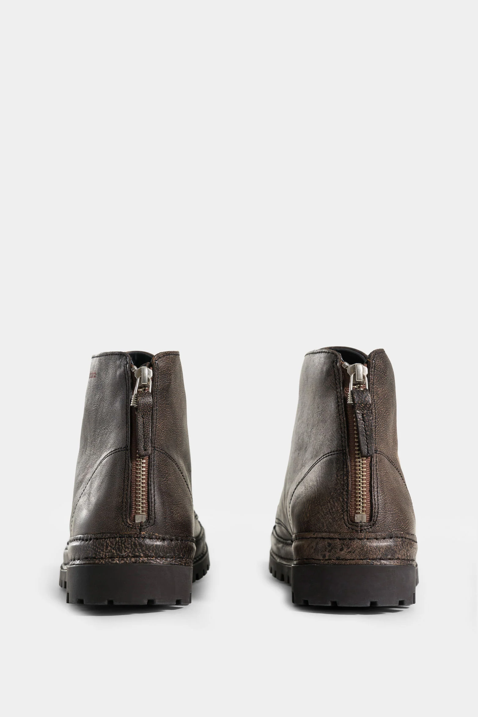 Men’s Leather Zipper Boots with Aged Finish - Image 3