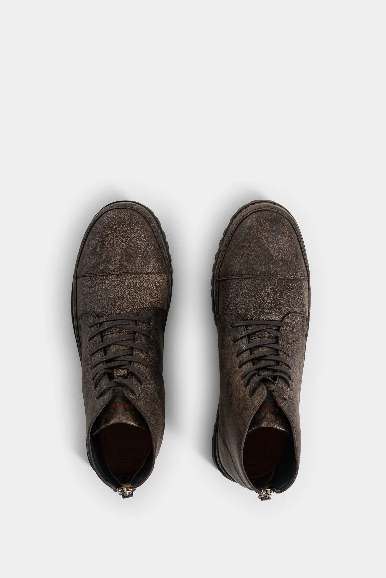 Men’s Leather Zipper Boots with Aged Finish - Image 4