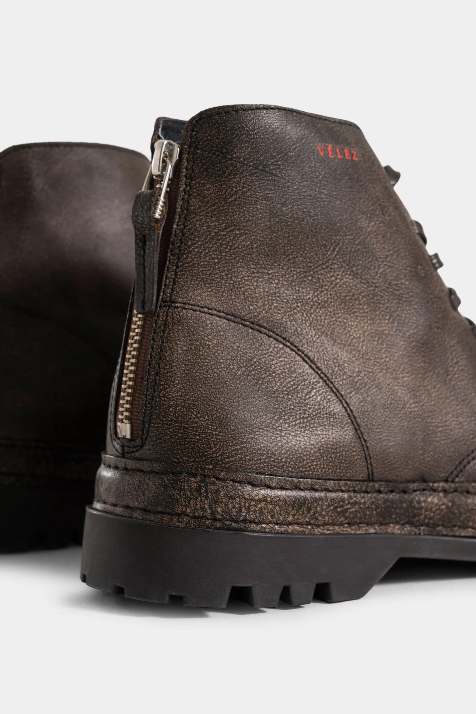 Men’s Leather Zipper Boots with Aged Finish - Image 5