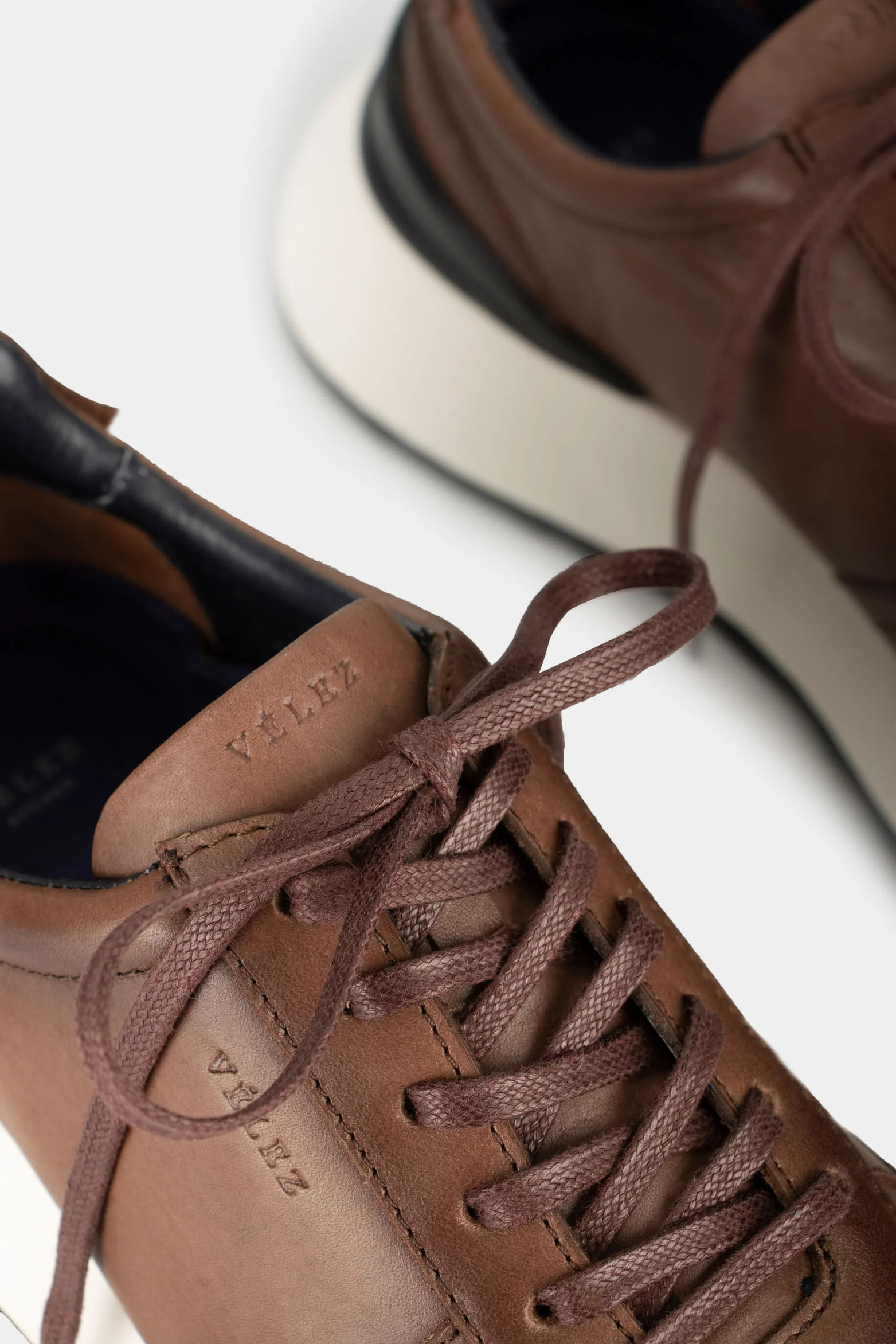 Men’s Monet Leather Sneakers in Brown with Two-Tone Sole - Image 5