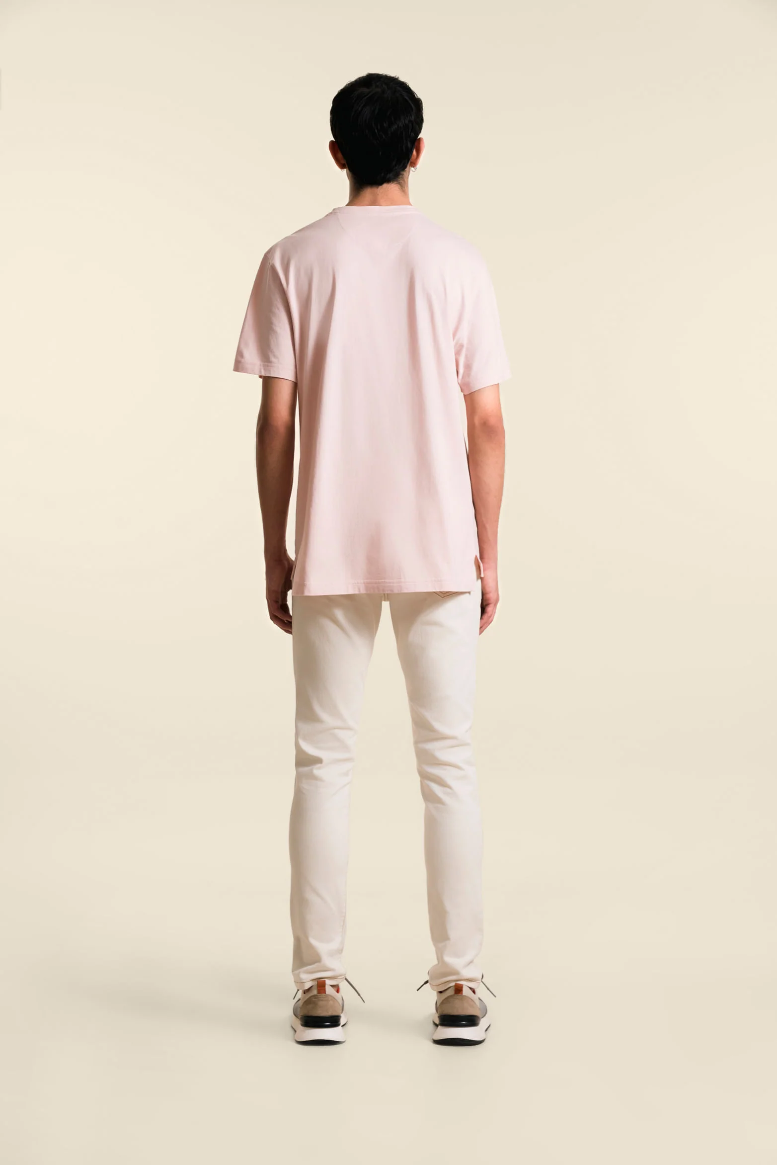 Men’s Peru Crew Neck Basic T-Shirt in Pink Jersey - Image 5