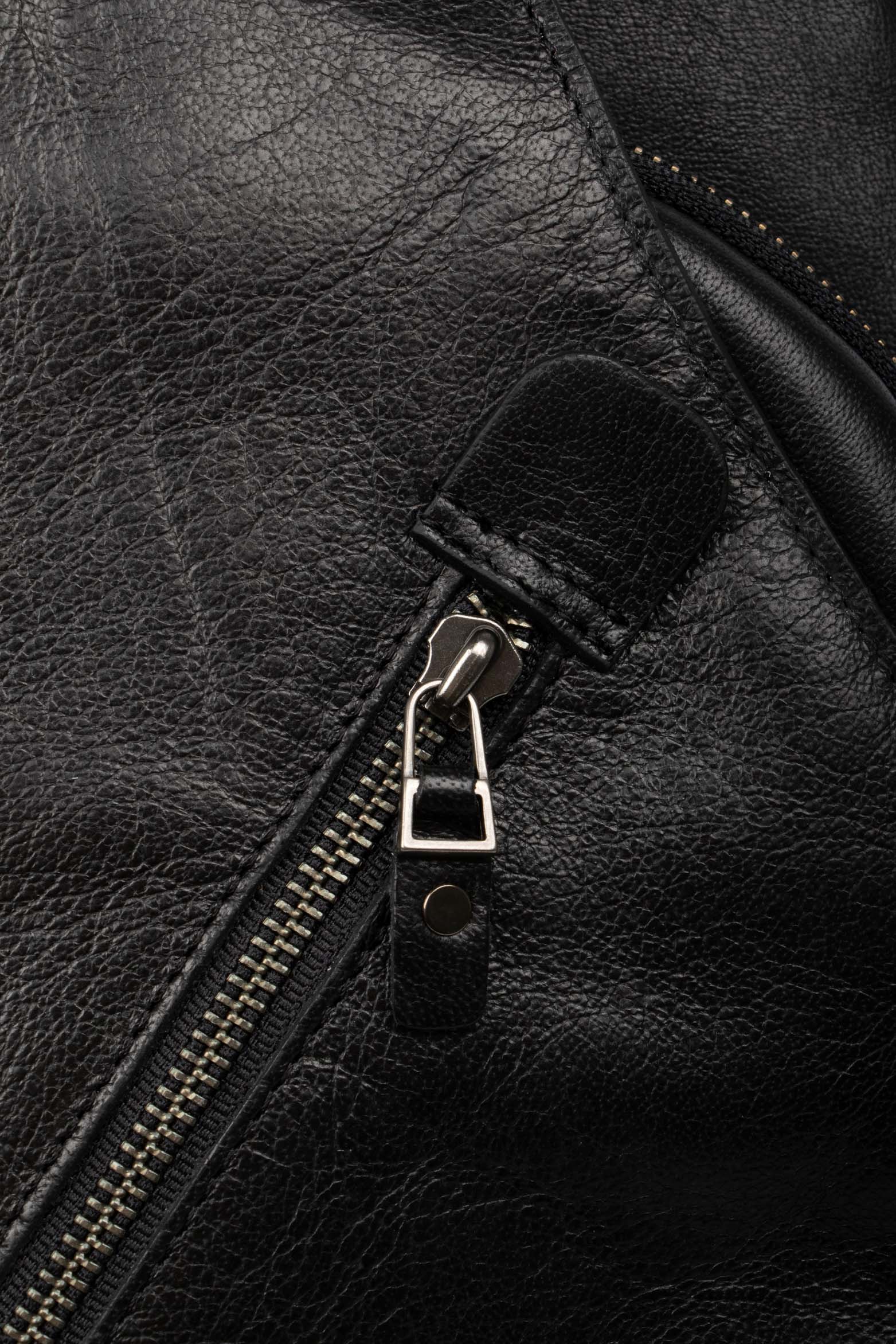 Men’s Sling Handbags in Black Leather with Adjustable Strap - Image 5