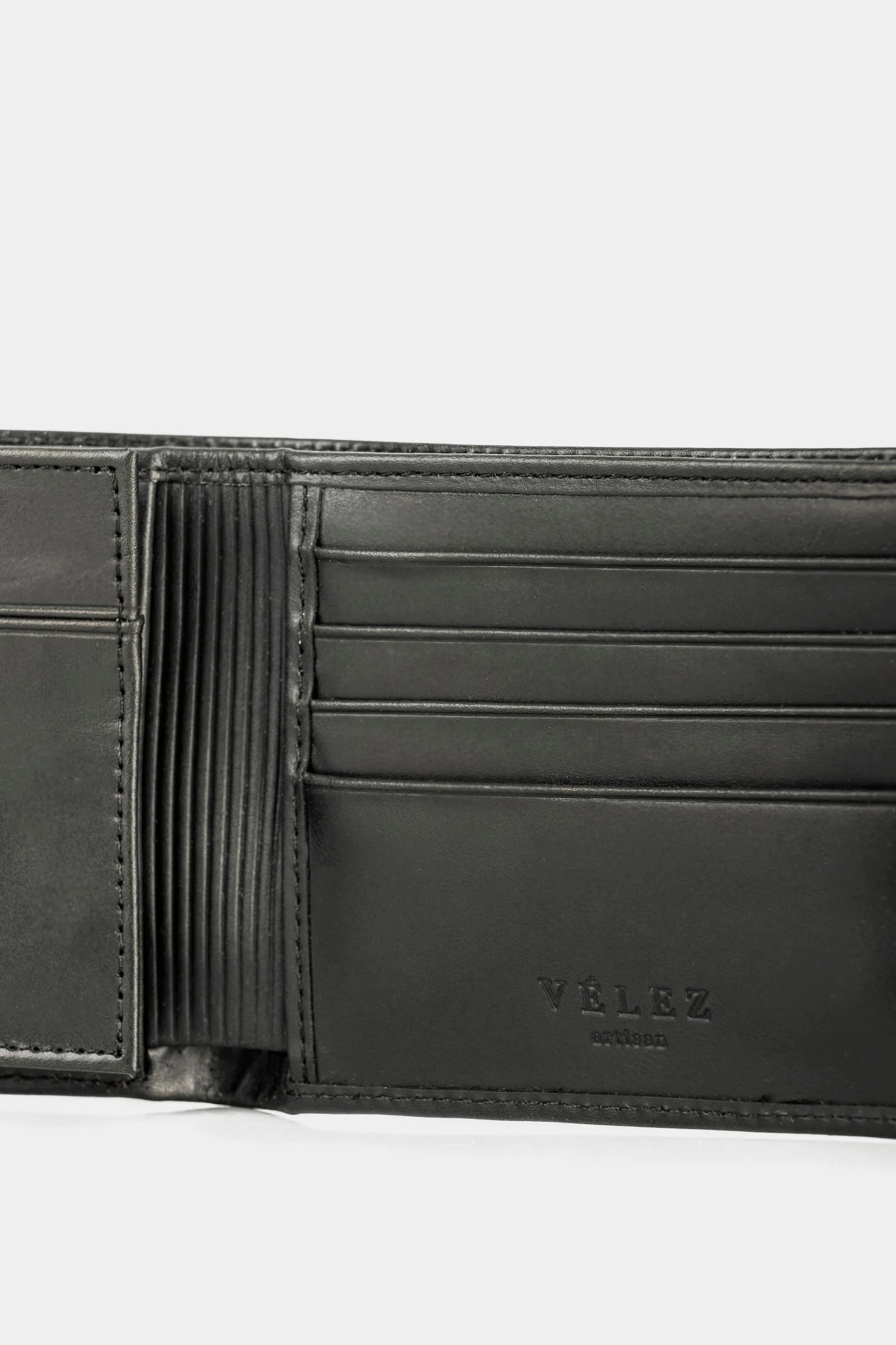 Men’s Vikintea Double Wallet in Black Leather - Image 4