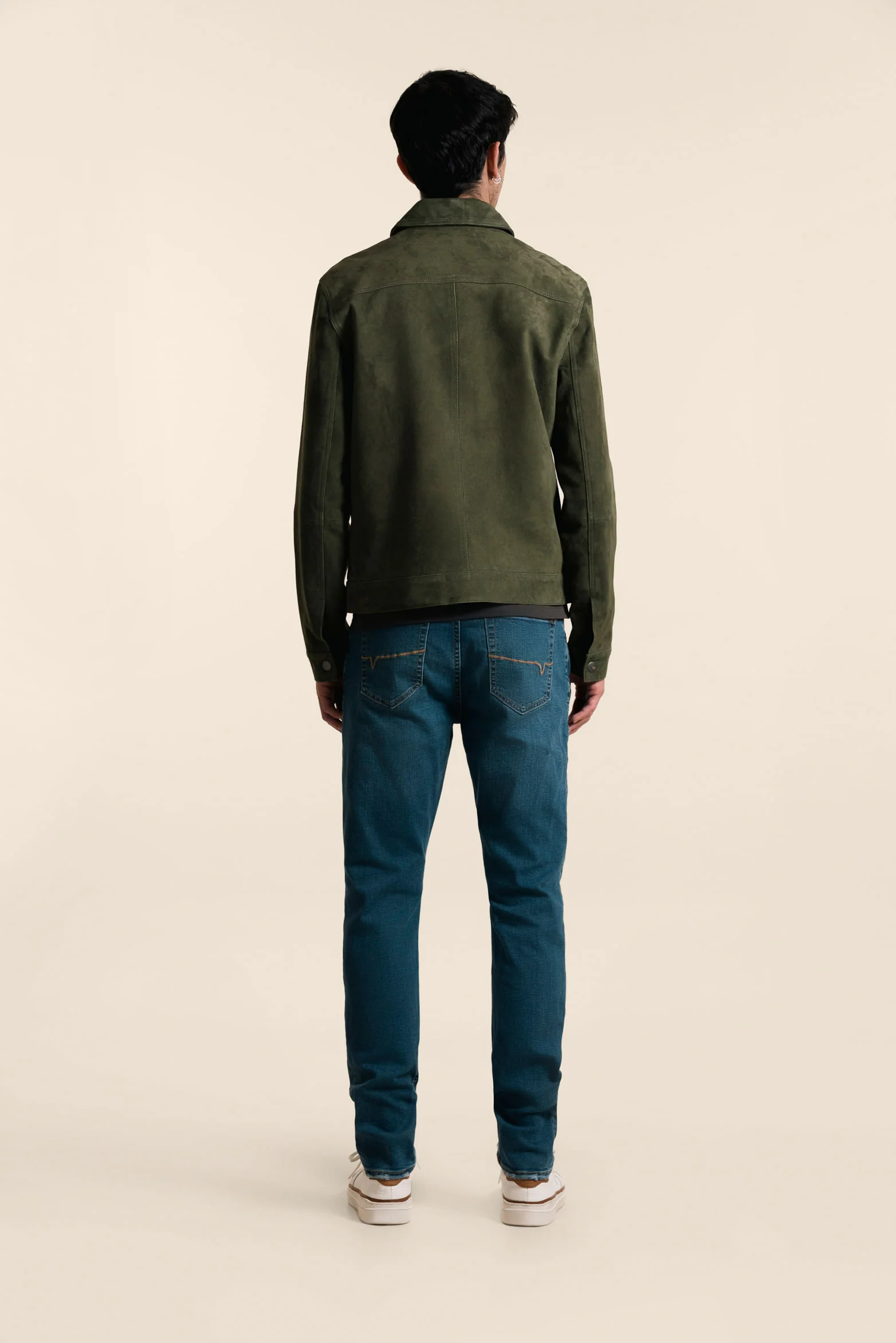 Men's Chambray Collar Zambeze Suede Jacket - Image 5