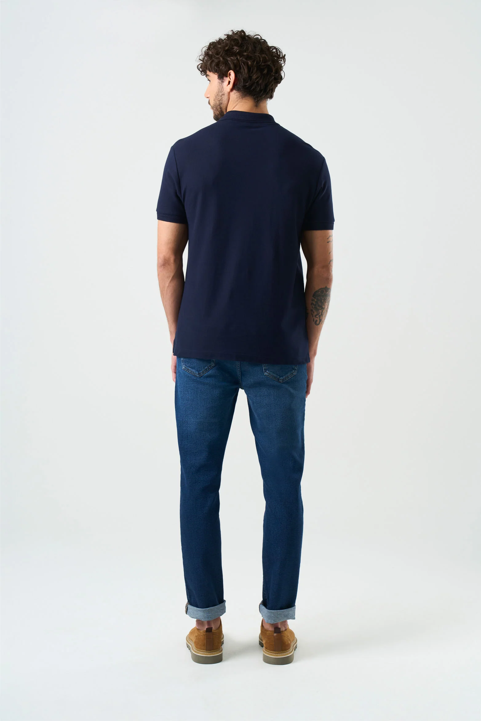 Men's Essential short-sleeved polo shirt with texture - Image 3