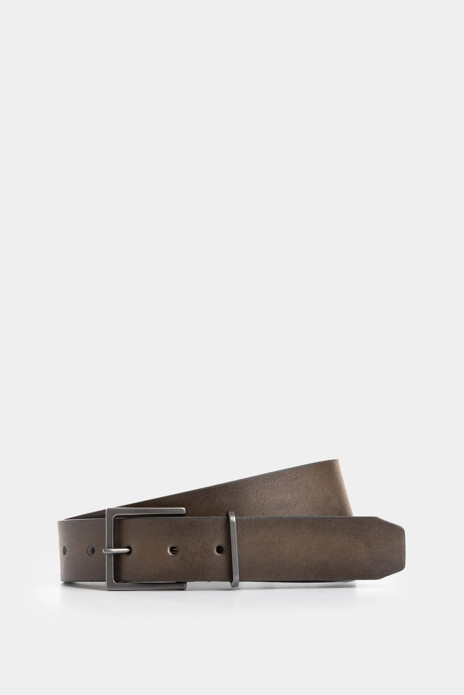 Men's Luster Leather Trapezoid-Tip Belt