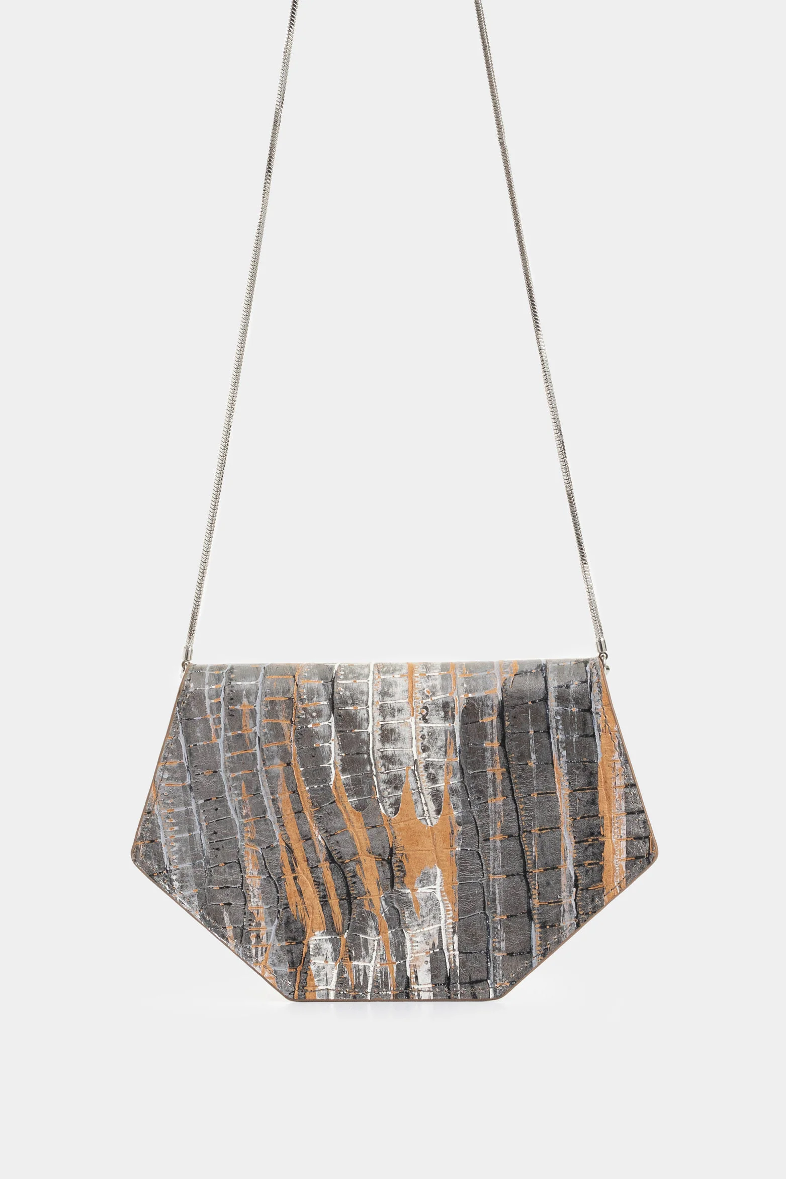 Mini Hexa Leather Crossbody Bag Asymmetrical Cut - Image 3