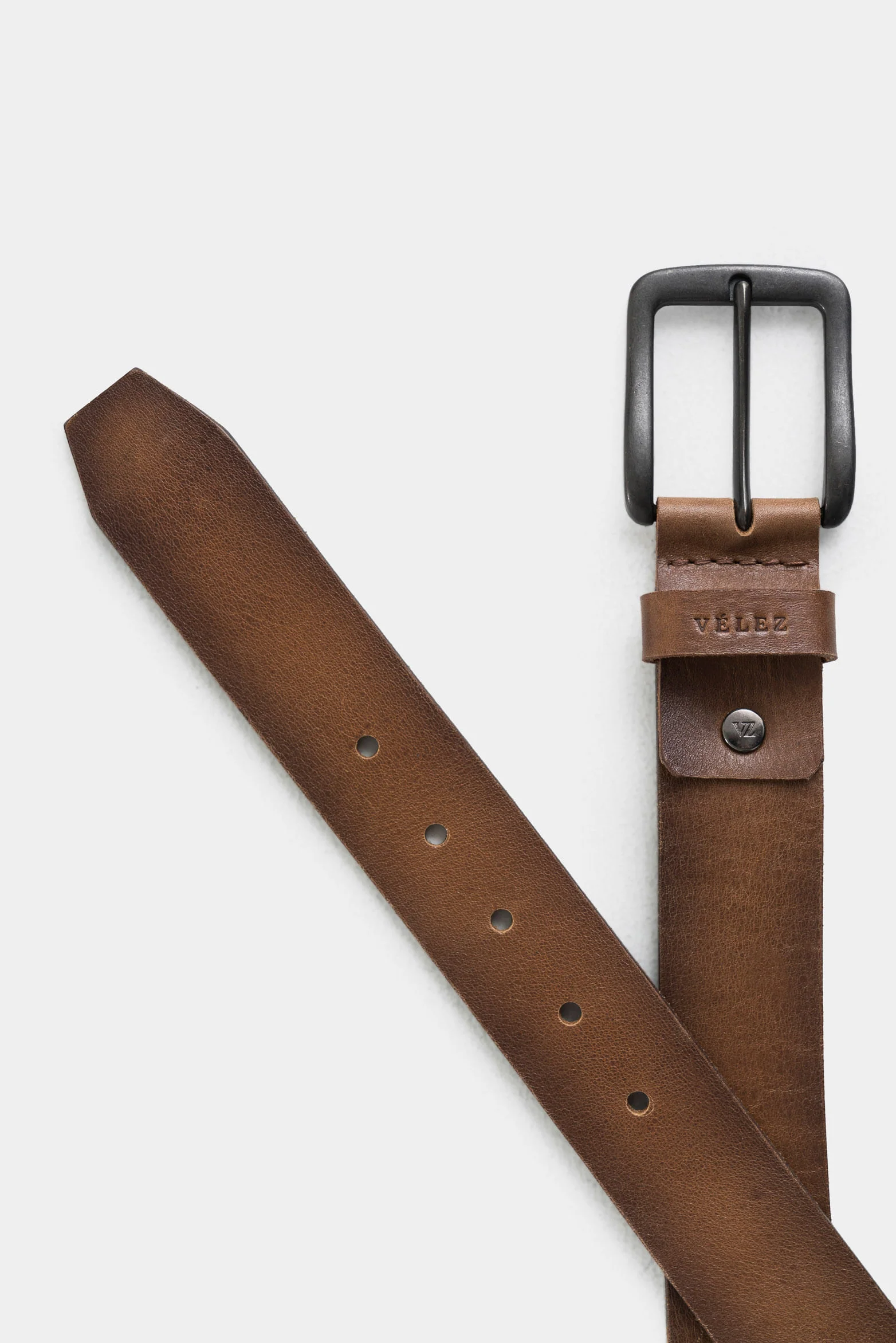 Missouri Leather Belt for Men with Vintage Effect - Image 3