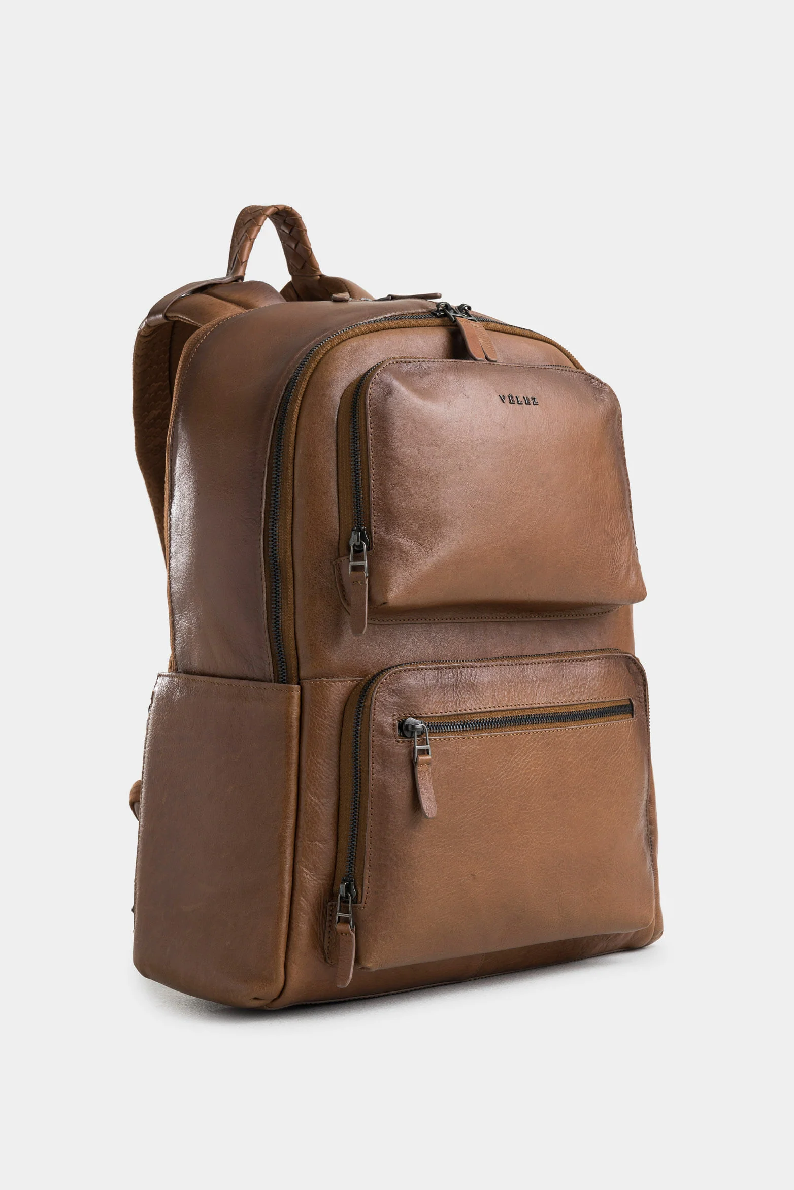 Monet 2 Leather Backpack with Contrast Handle for Men - Image 2