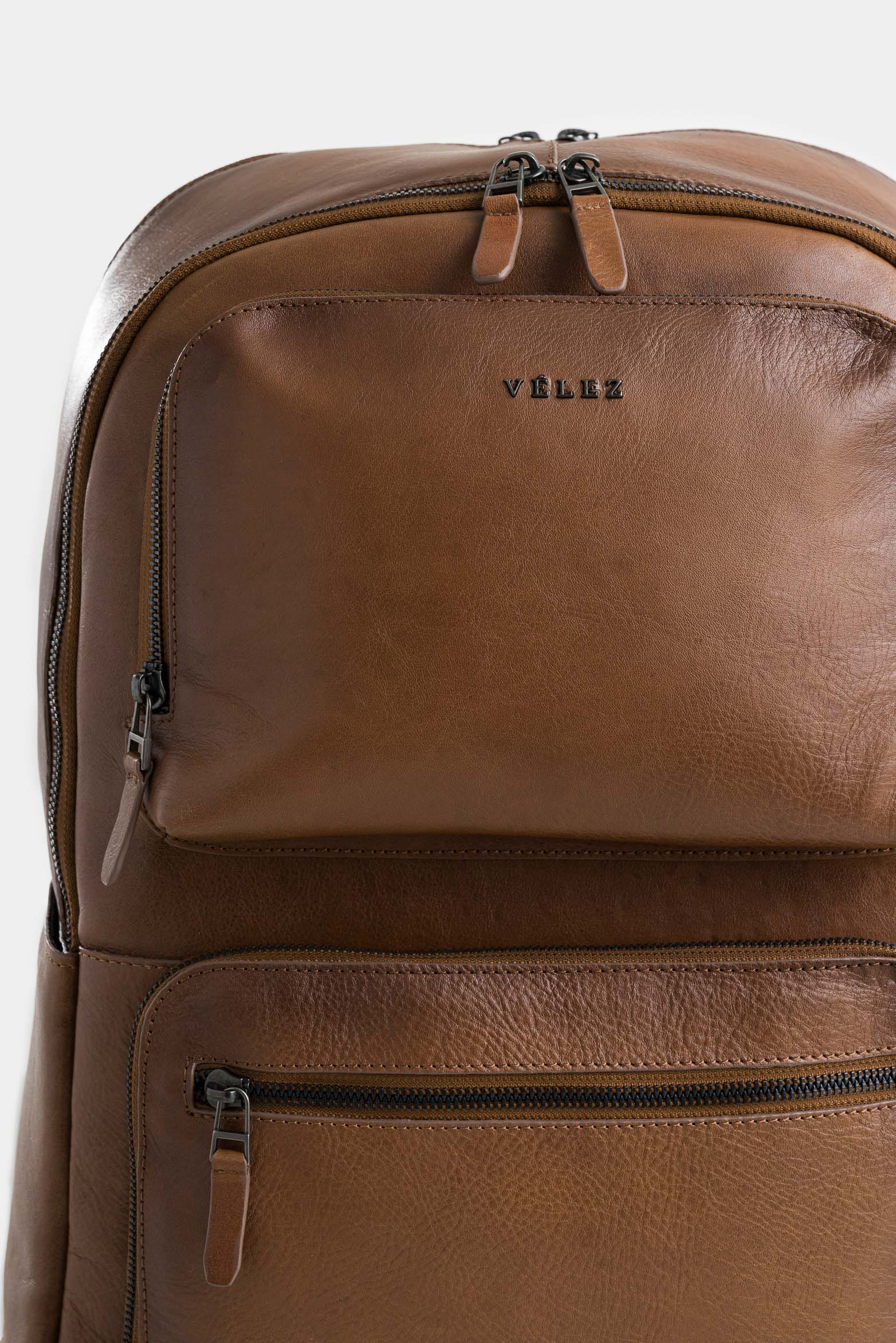 Monet 2 Leather Backpack with Contrast Handle for Men - Image 4