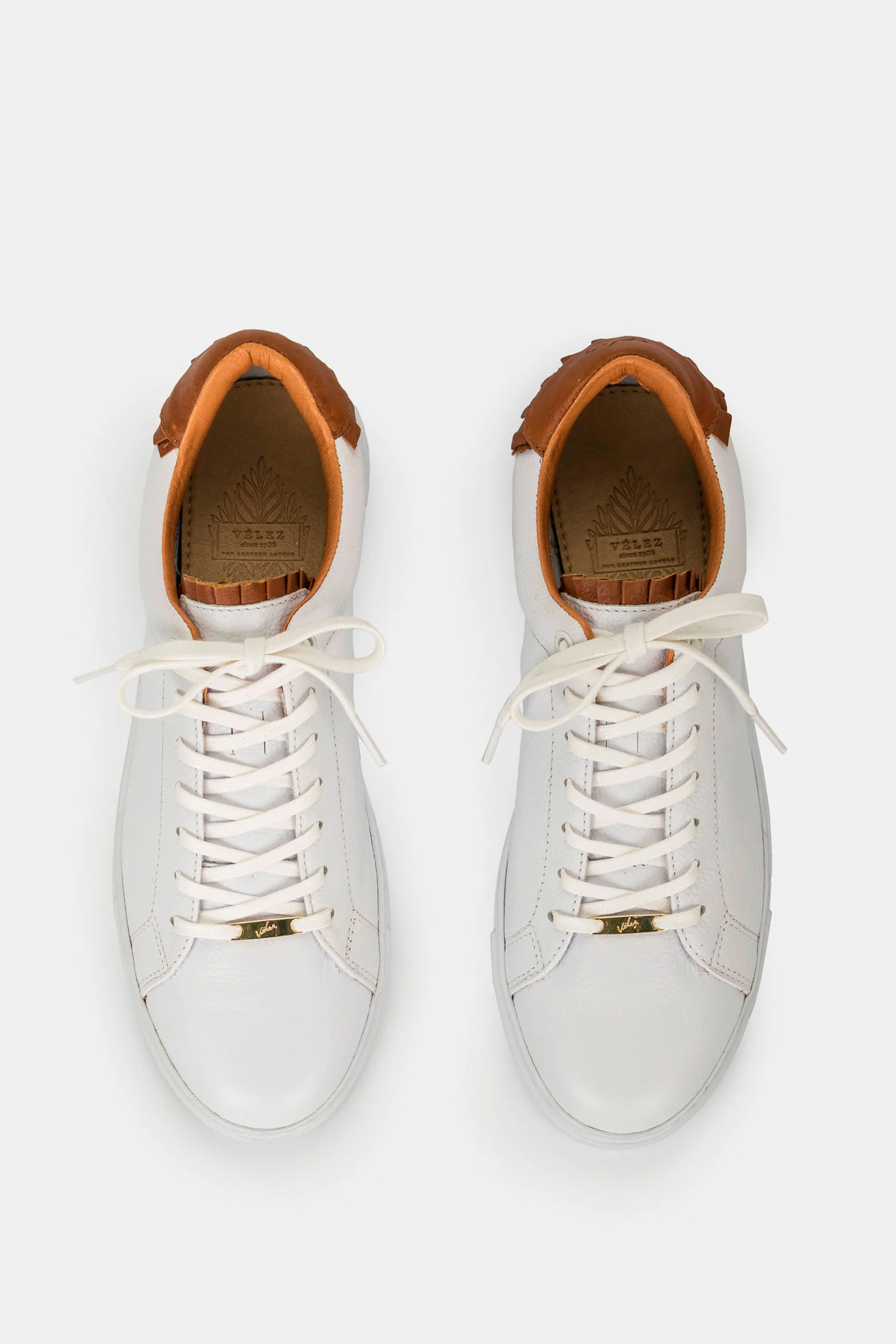 Oda Casual Two-Tone Leather Sneakers in White - Image 7