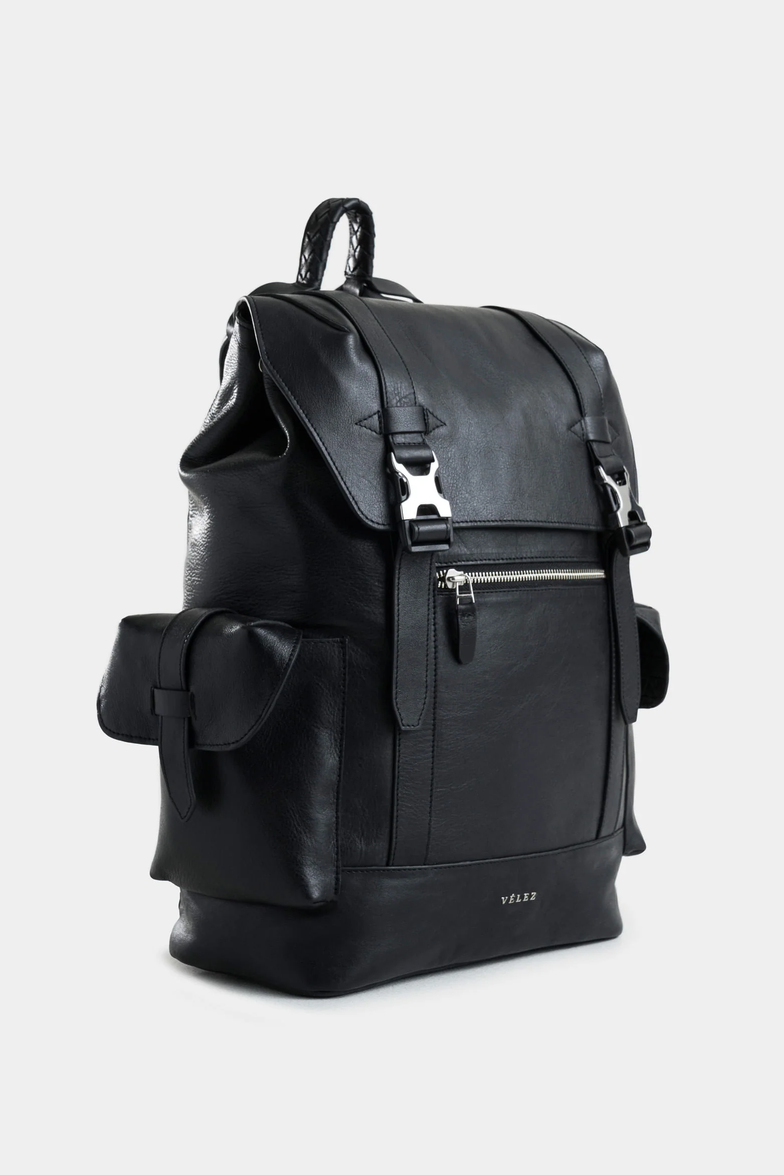 Ontario Leather Backpack for Men with Woven Handle - Image 2