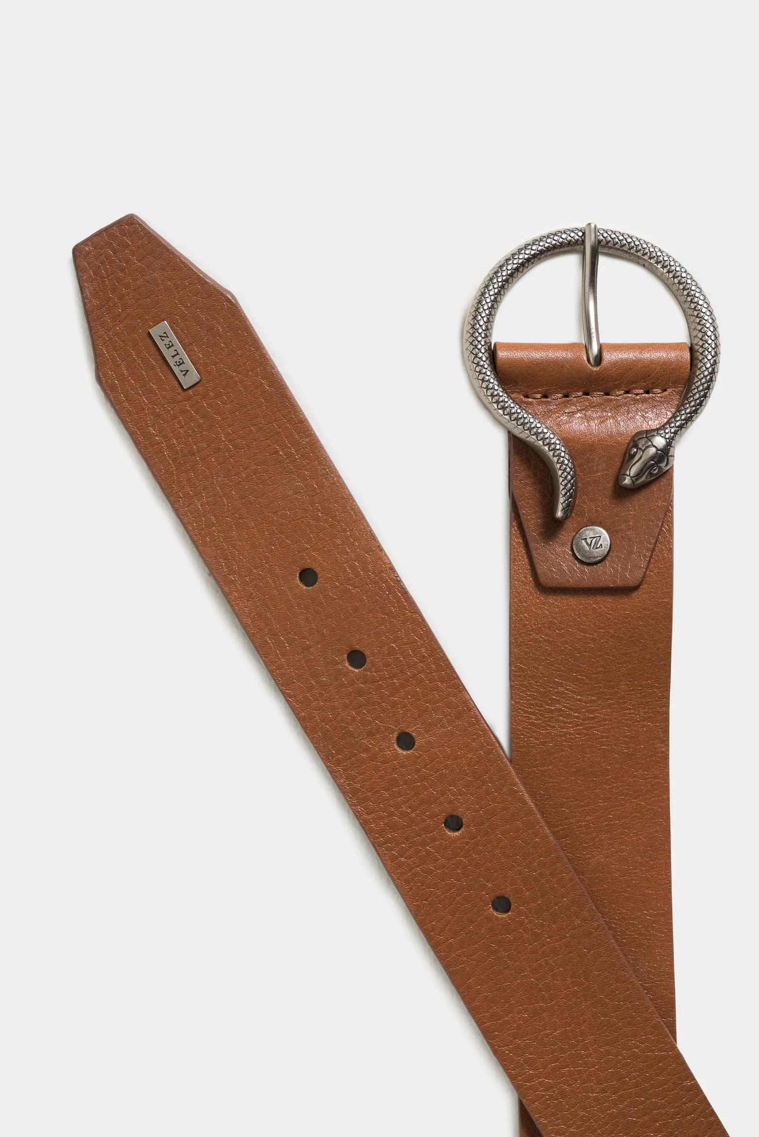 Ori regular women's leather belt with snake buckle - Image 3