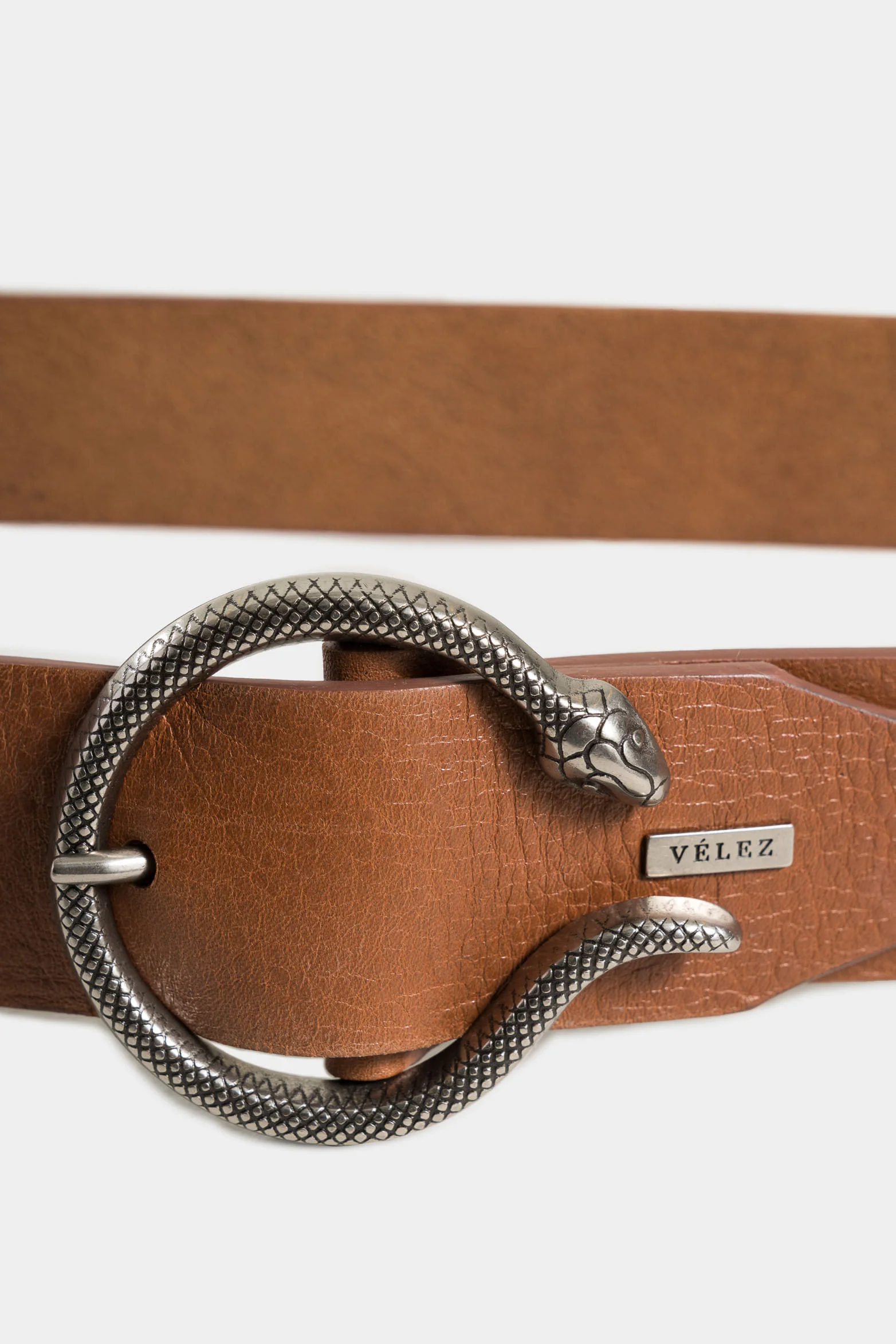 Ori regular women's leather belt with snake buckle - Image 4