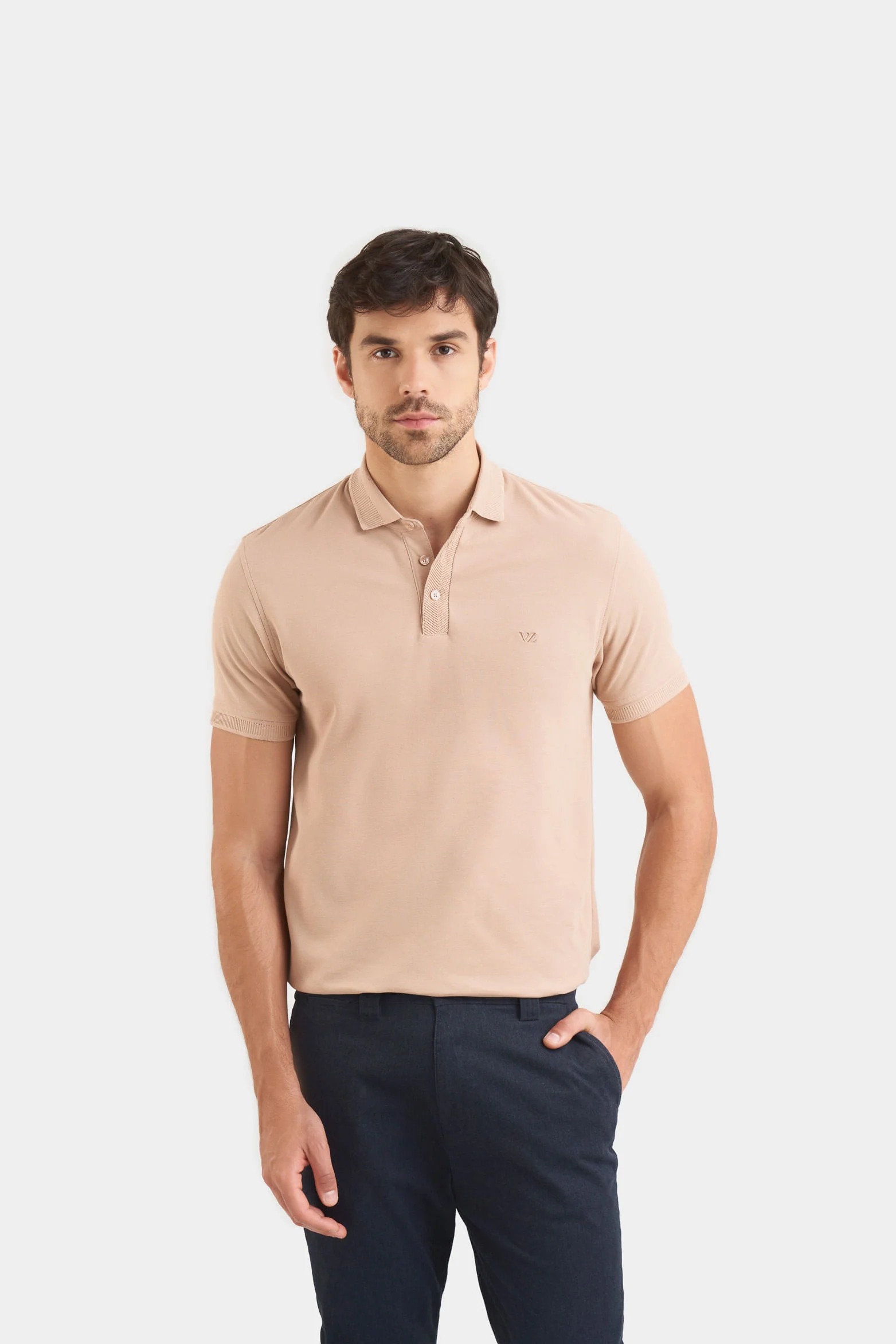 pima Cotton casual polo sand