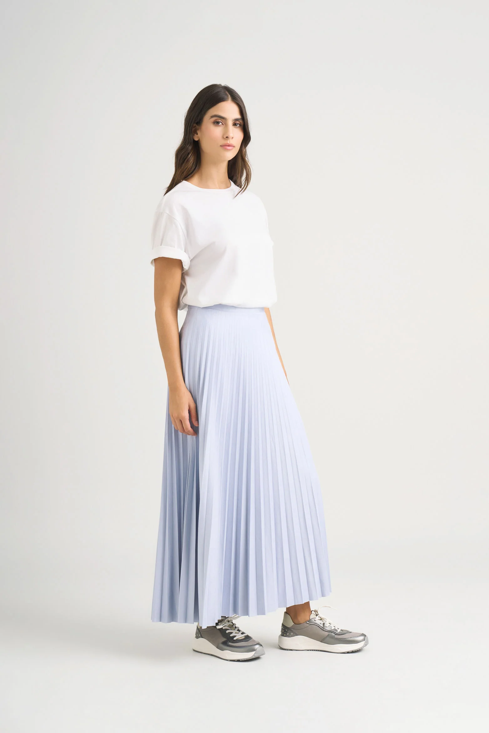 Pleated A-Line Knit Skirt for Women - Image 3