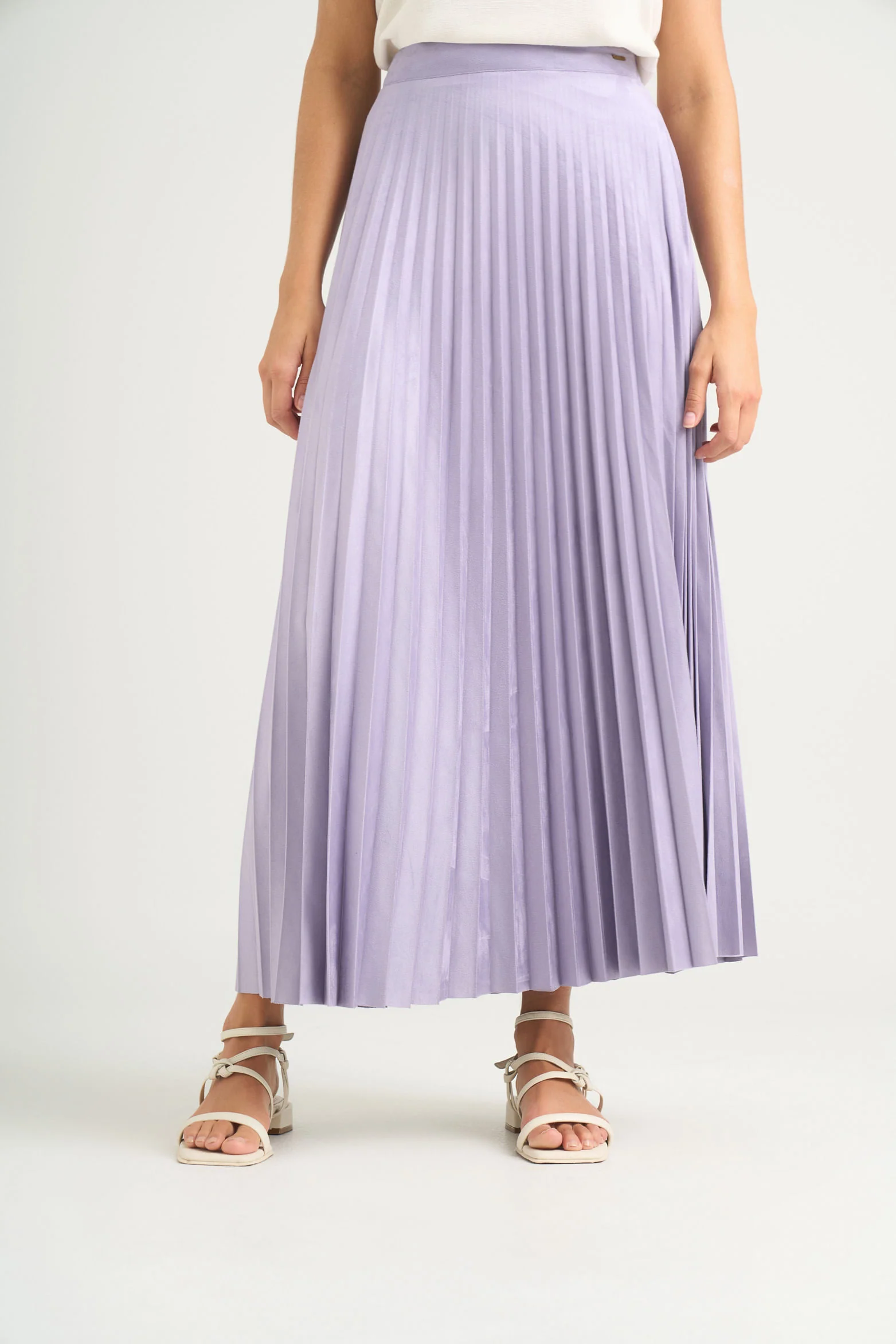 Pleated Alma Skirt in Knit Fabric for Women - Image 4