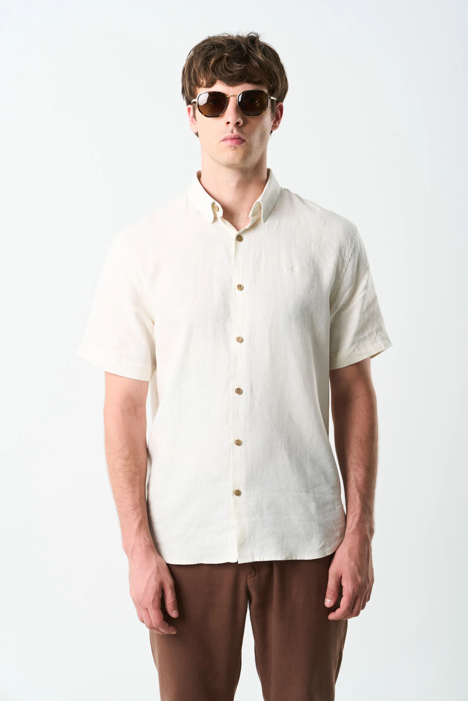 Sevilla Short Sleeve Linen Shirt for Men Semi Fitted