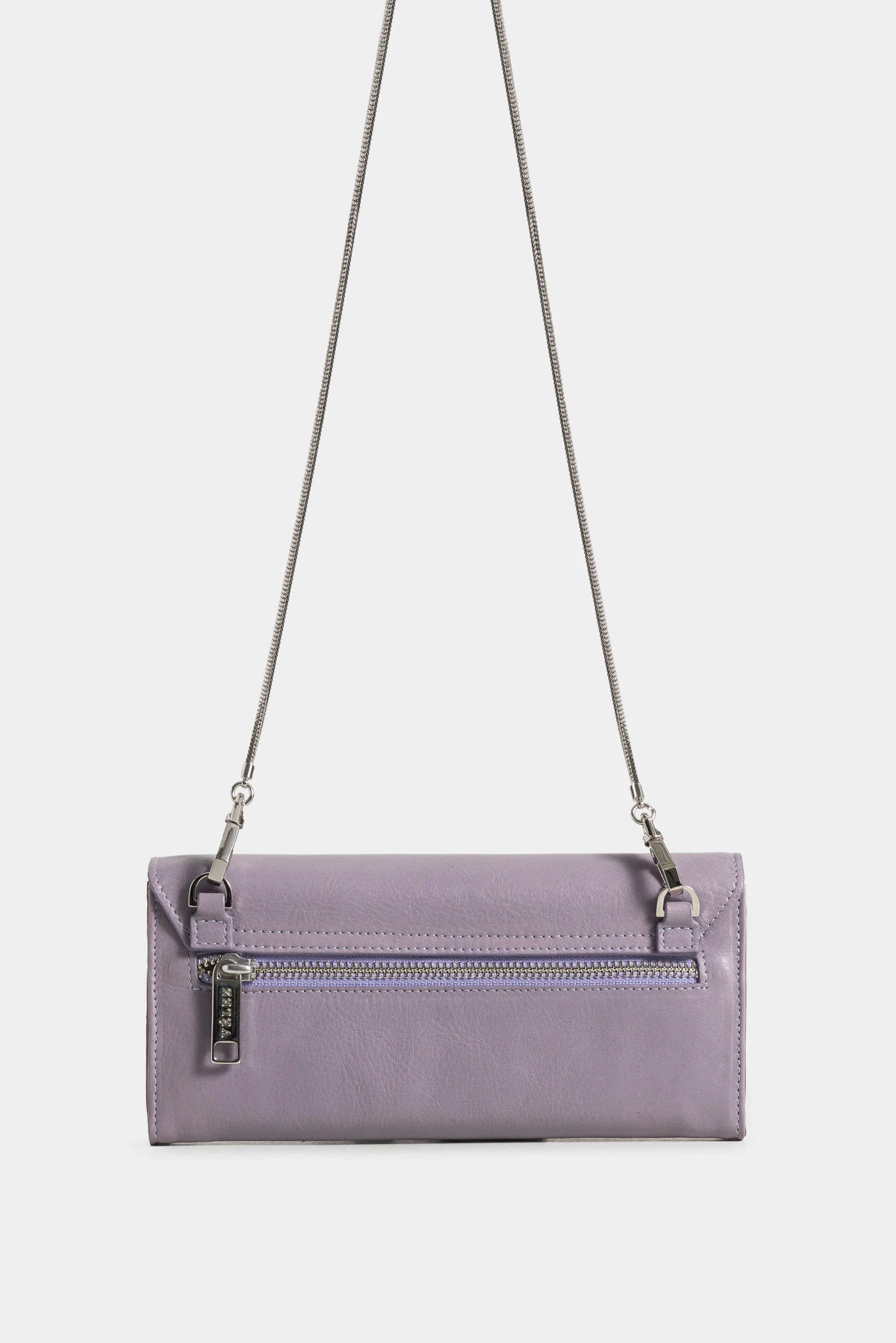 Smooth Leather Checkbook Holder for Women with Removable Chain - Image 3