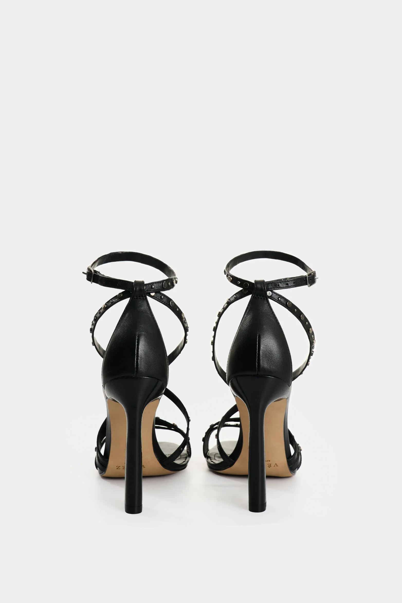 Solan studded leather heeled sandal for women - Image 3