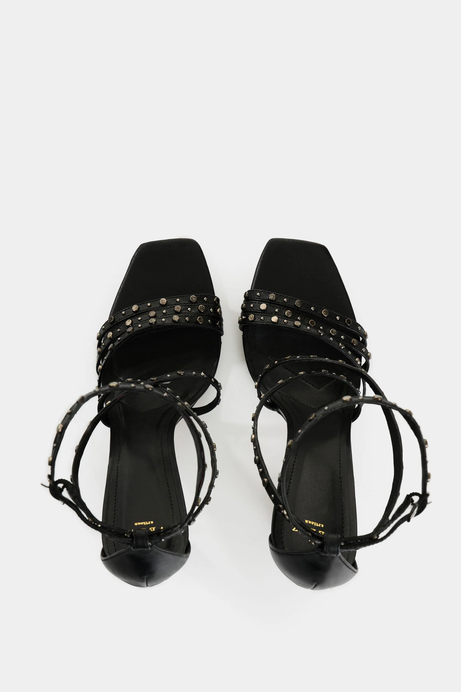 Solan studded leather heeled sandal for women - Image 4
