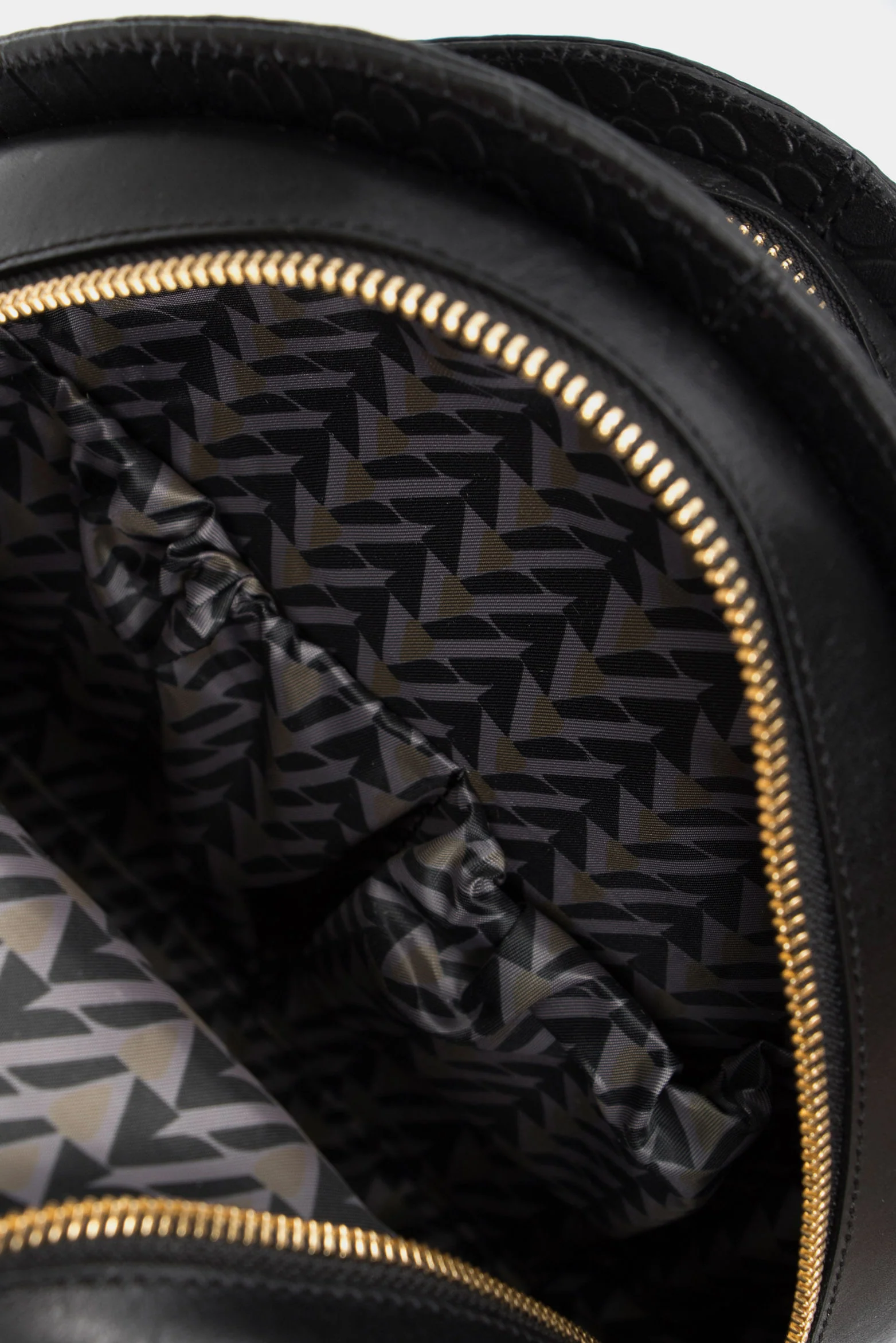 Stefano Backpack in Embossed Black Leather - Image 7