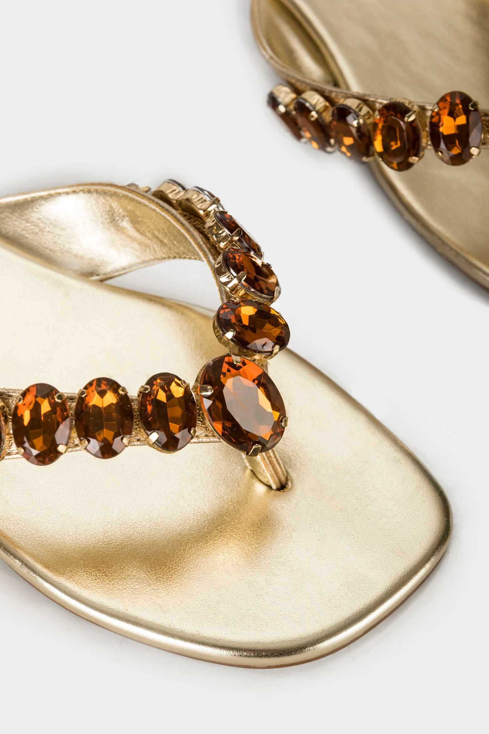 Stone Flat Leather Sandals - Image 3