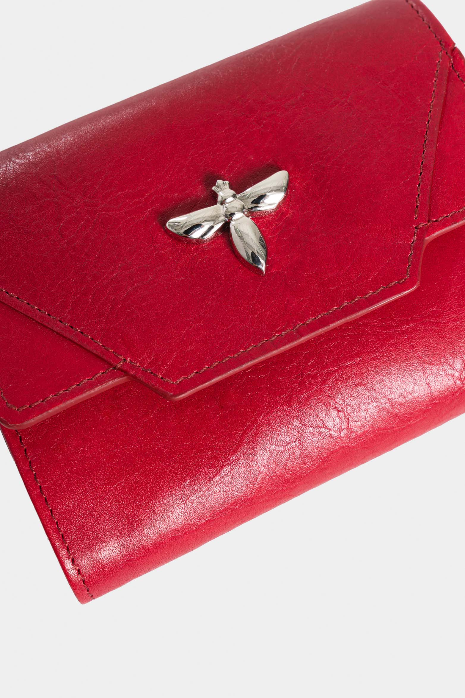 Taupe Leather Wallet for Women with Bee Marking - Image 4
