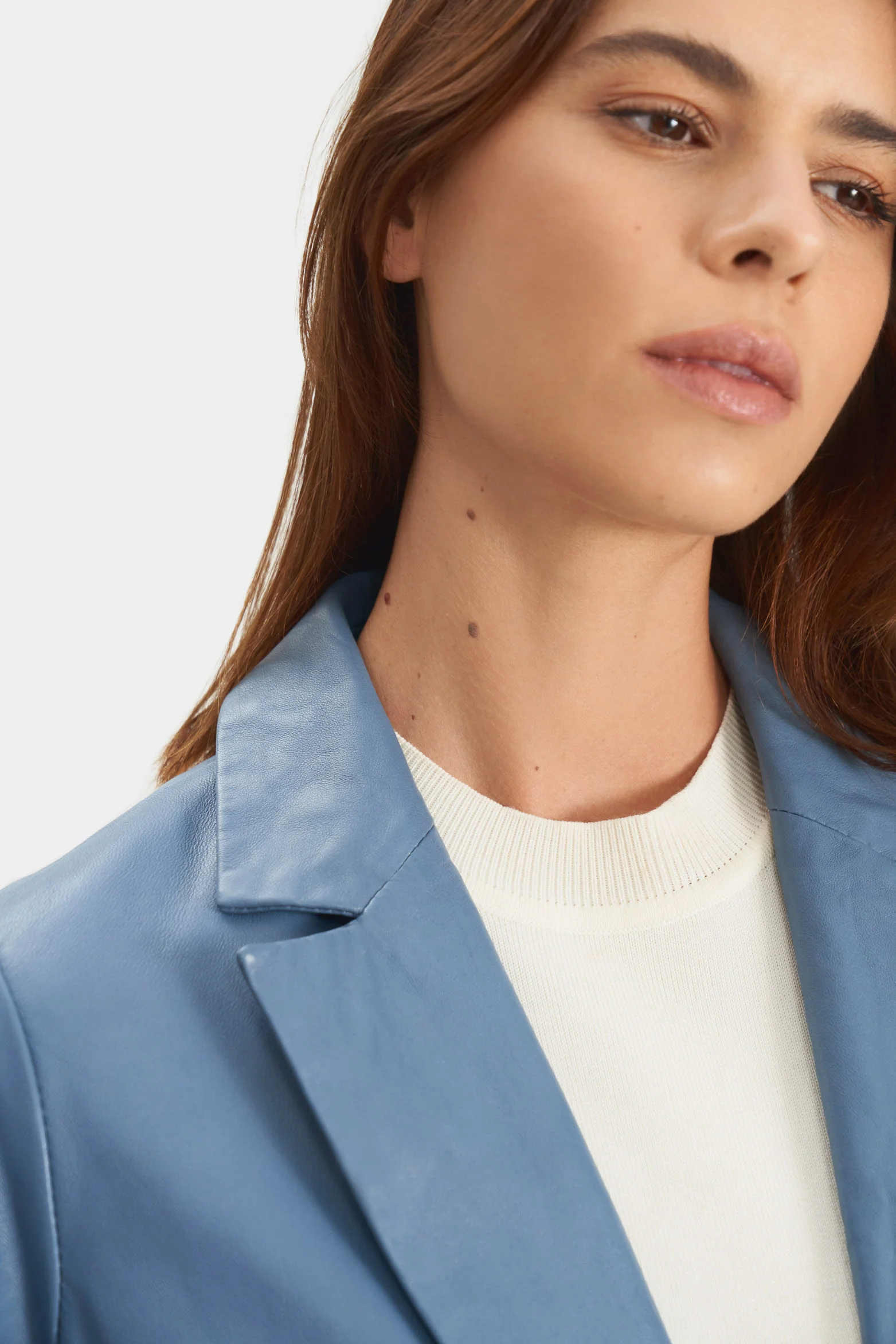Terra CoatOvine Leather for Women with Center Button - Image 2