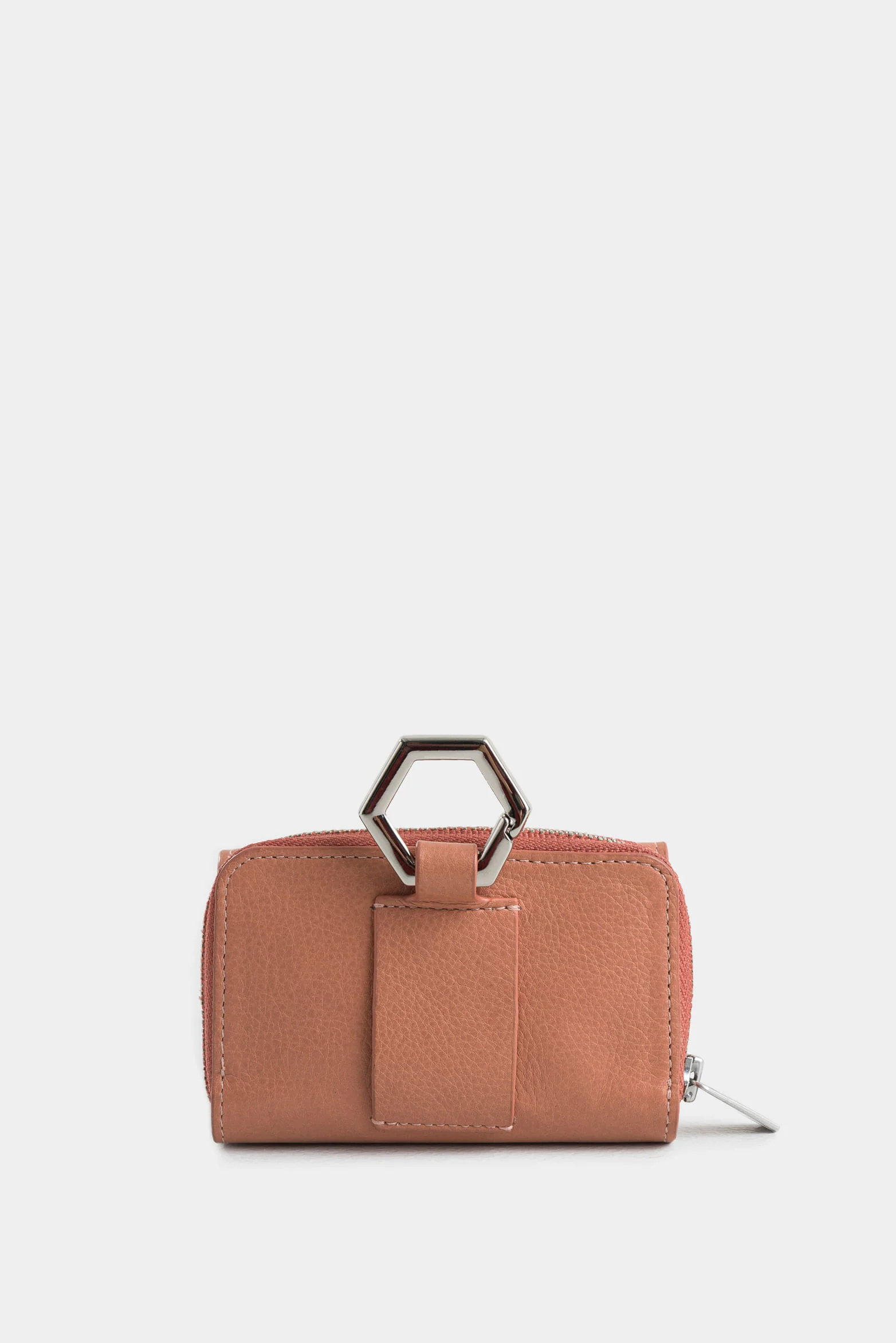 Tropical Leather Coin Purse for Women with Hexagonal Hardware - Image 3