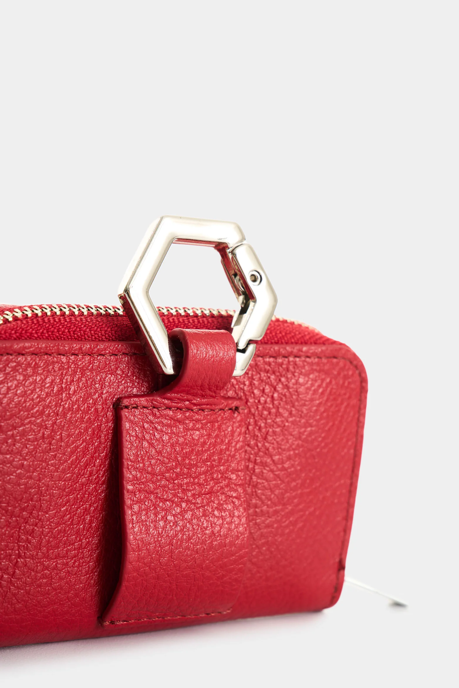 Tropical leather wallet for women with hexagonal hardware - Image 4