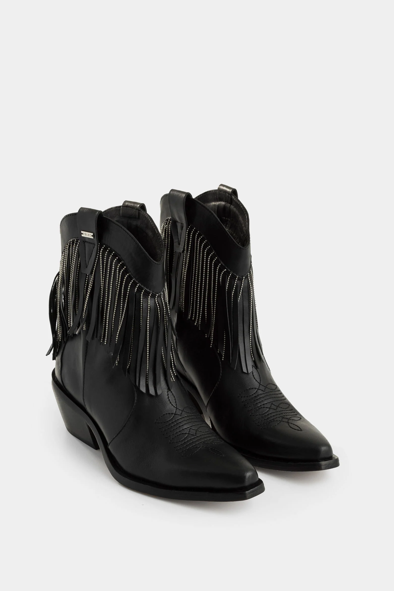 Vega Leather Texan Boots for Women with Fringe - Image 2