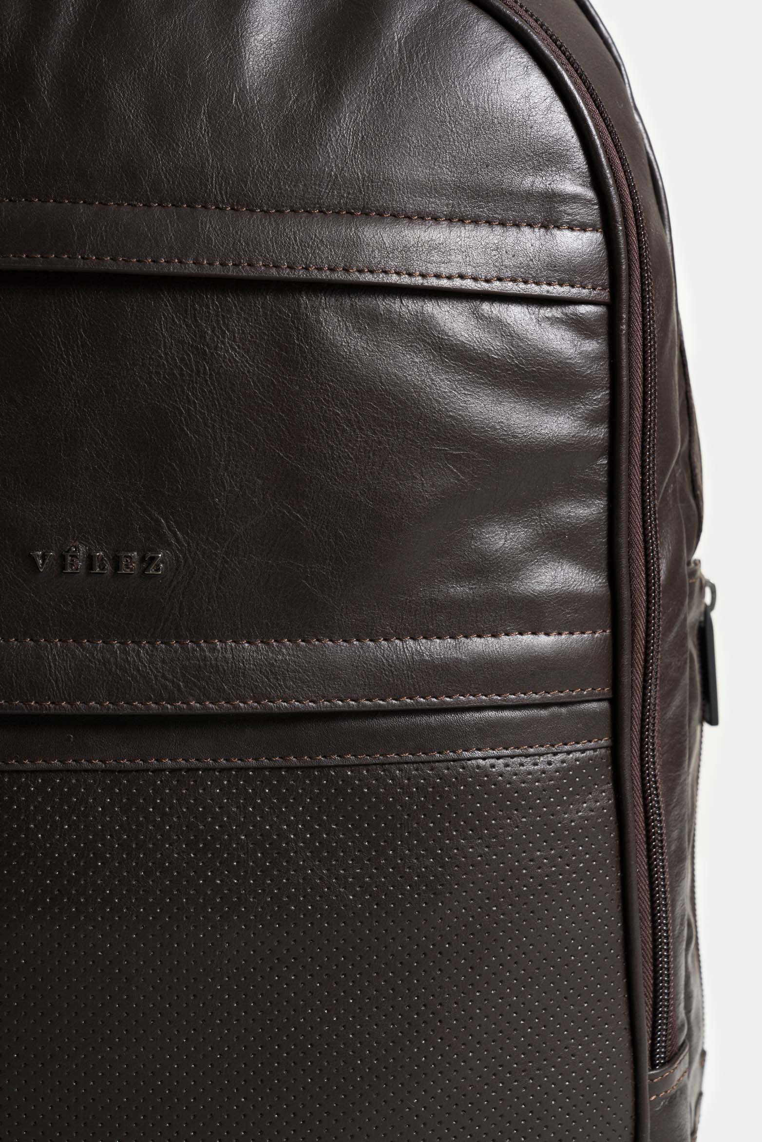 Waterproof 2 leather backpack for men with bidirectional zipper - Image 4